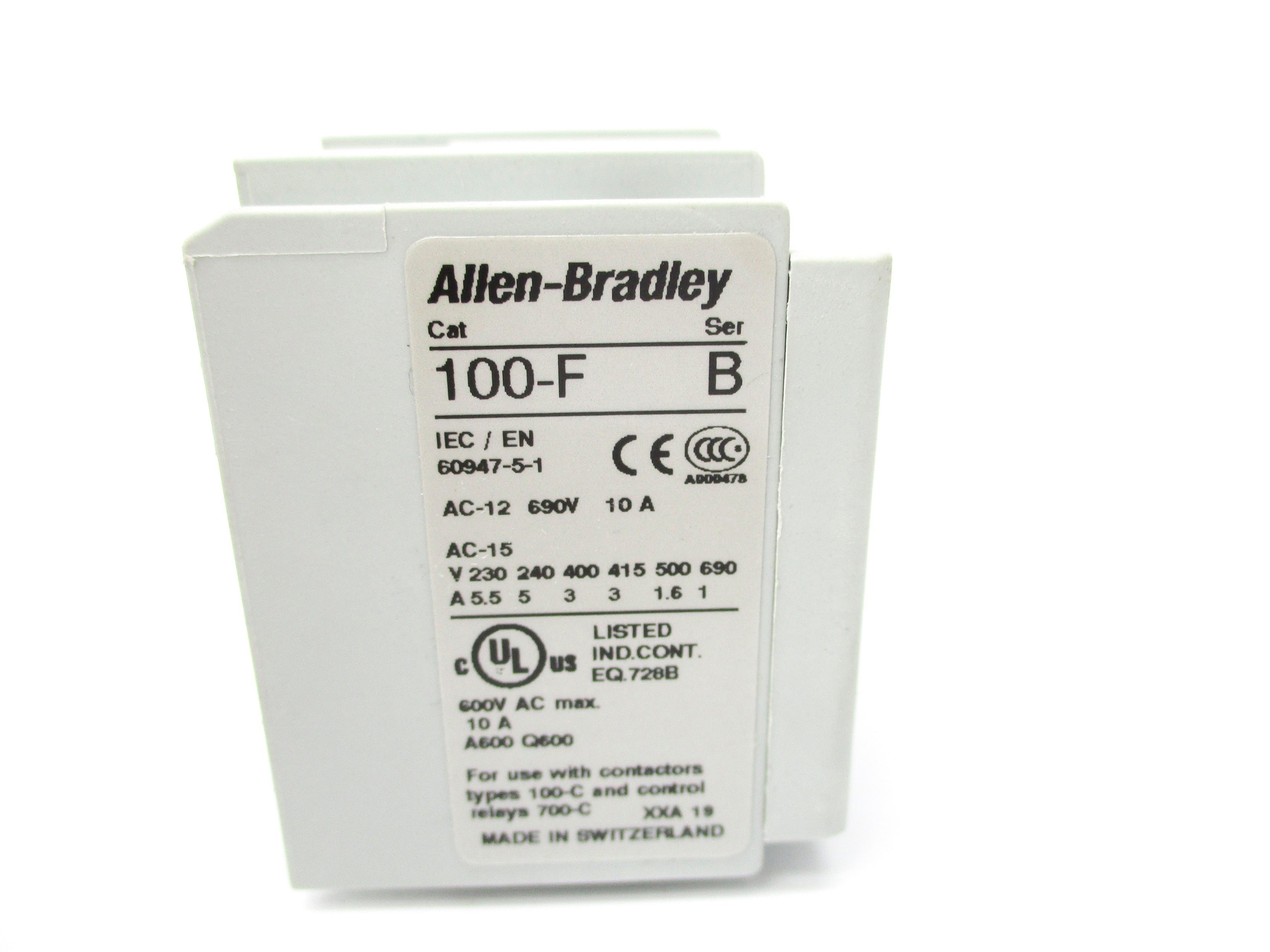 ALLEN BRADLEY 100-FA31 SER. B 600VAC 10A NSNP