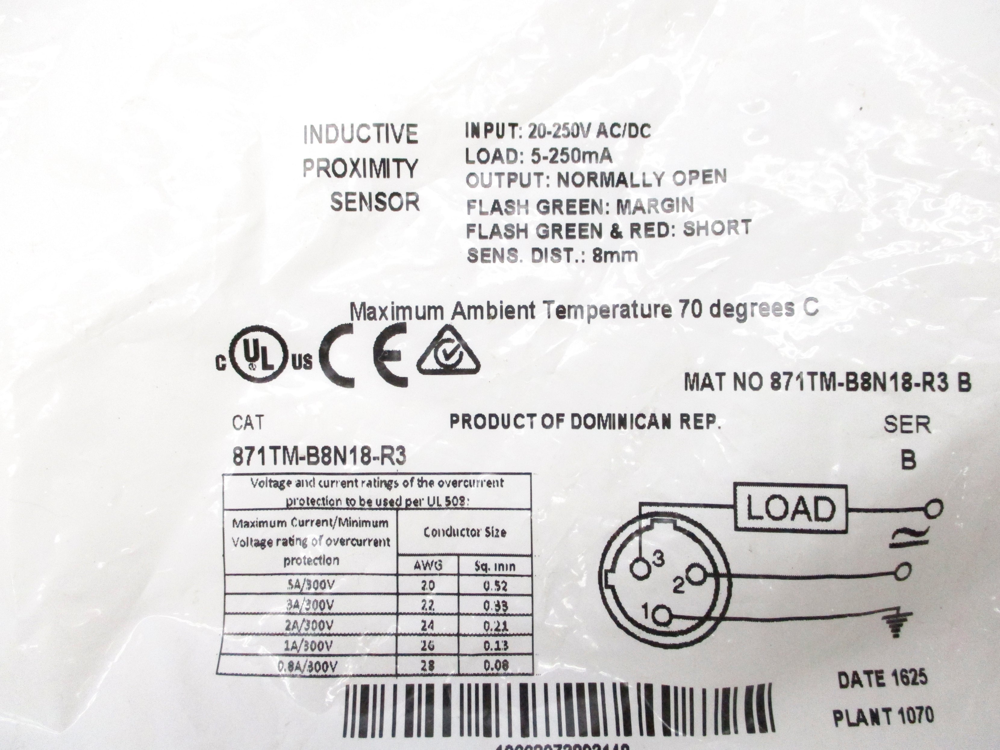 INDUSTRIAL SPARE PART 871TM-B8N18-R3 SER. B 20-250VAC/DC NSMP