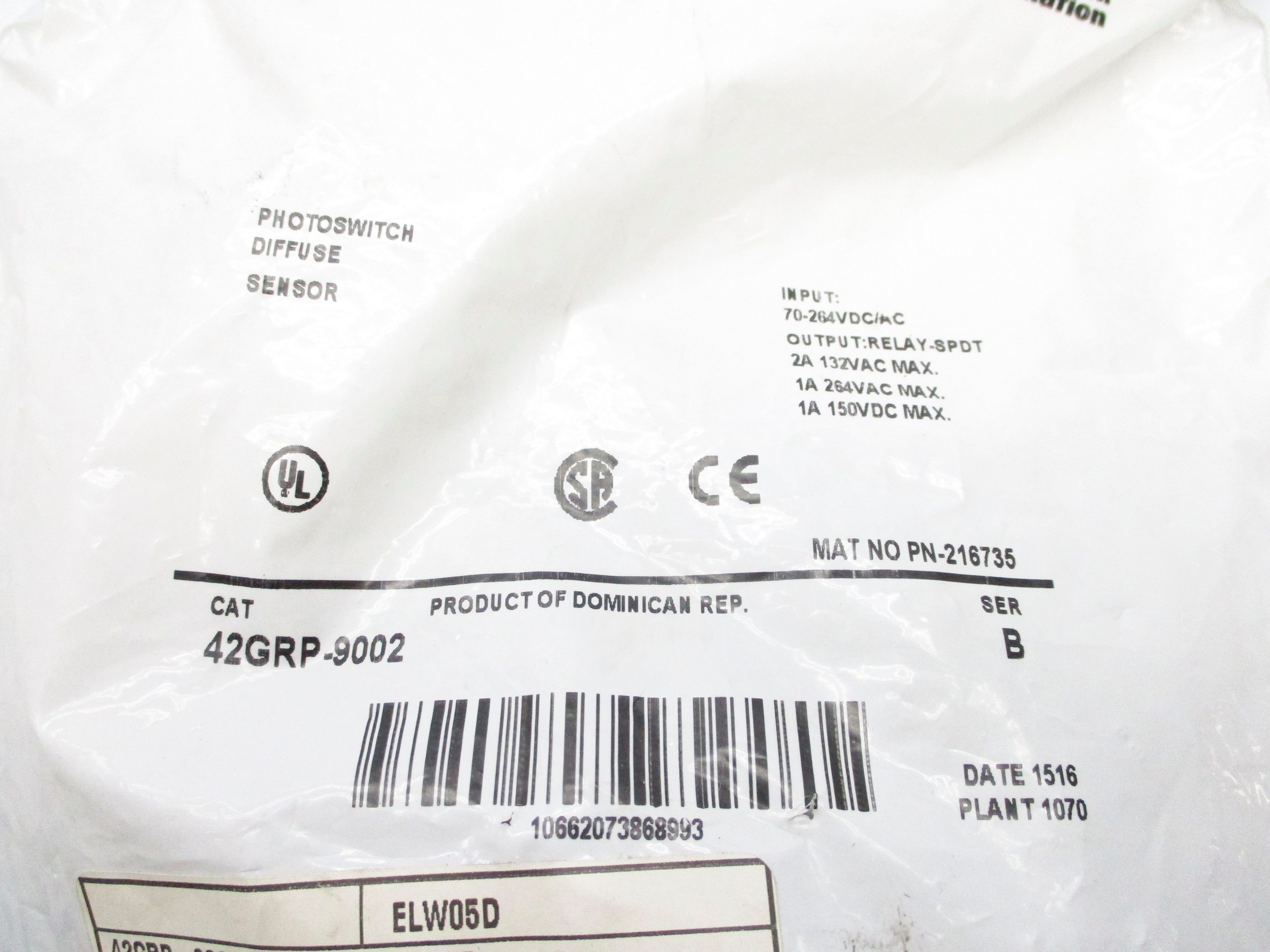 ALLEN BRADLEY 42GRP-9002 SER. B 70-264VAC/DC NSMP