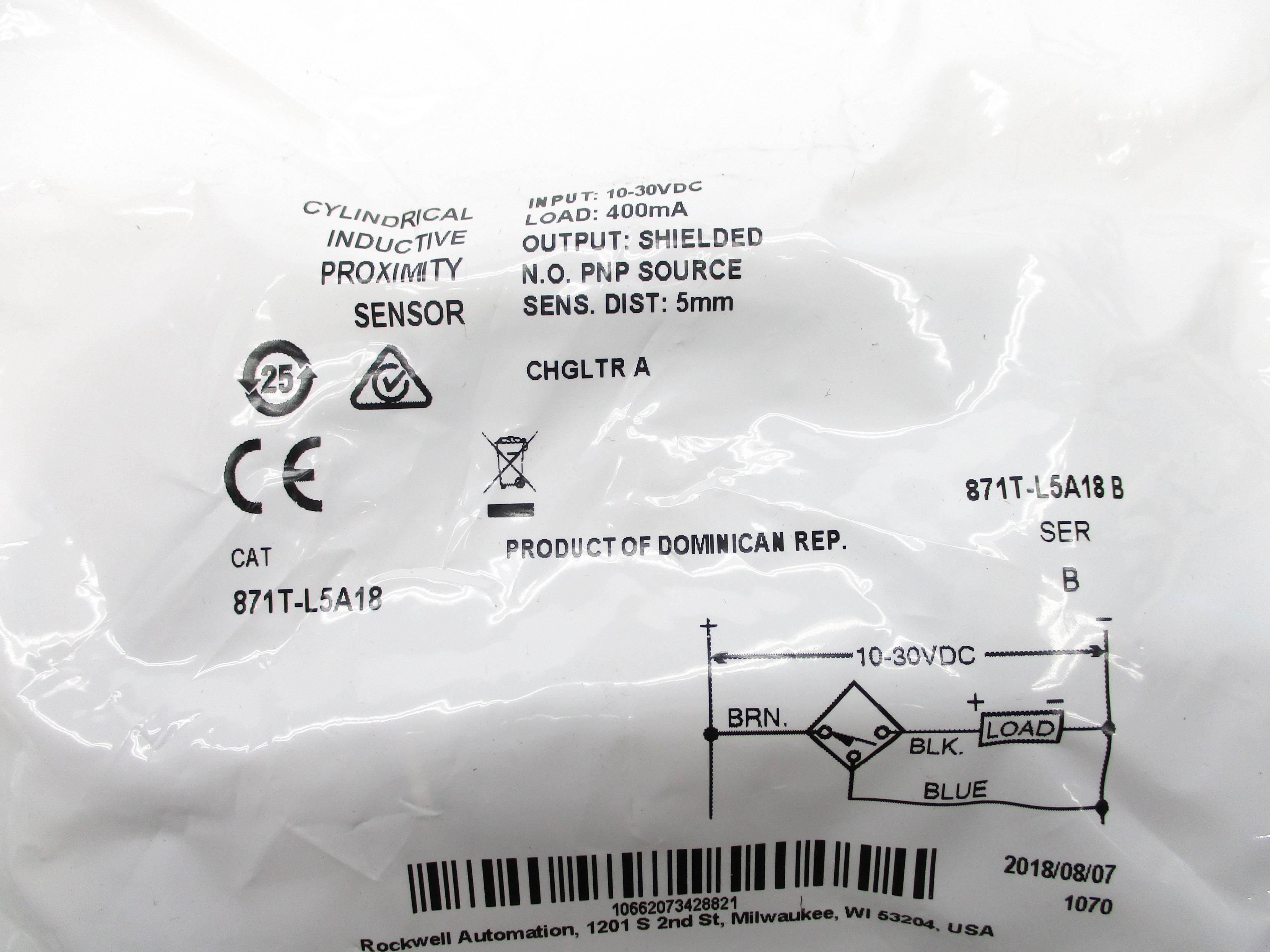 INDUSTRIAL SPARE PART 871T-L5A18 SER. B 10-30VDC NSMP