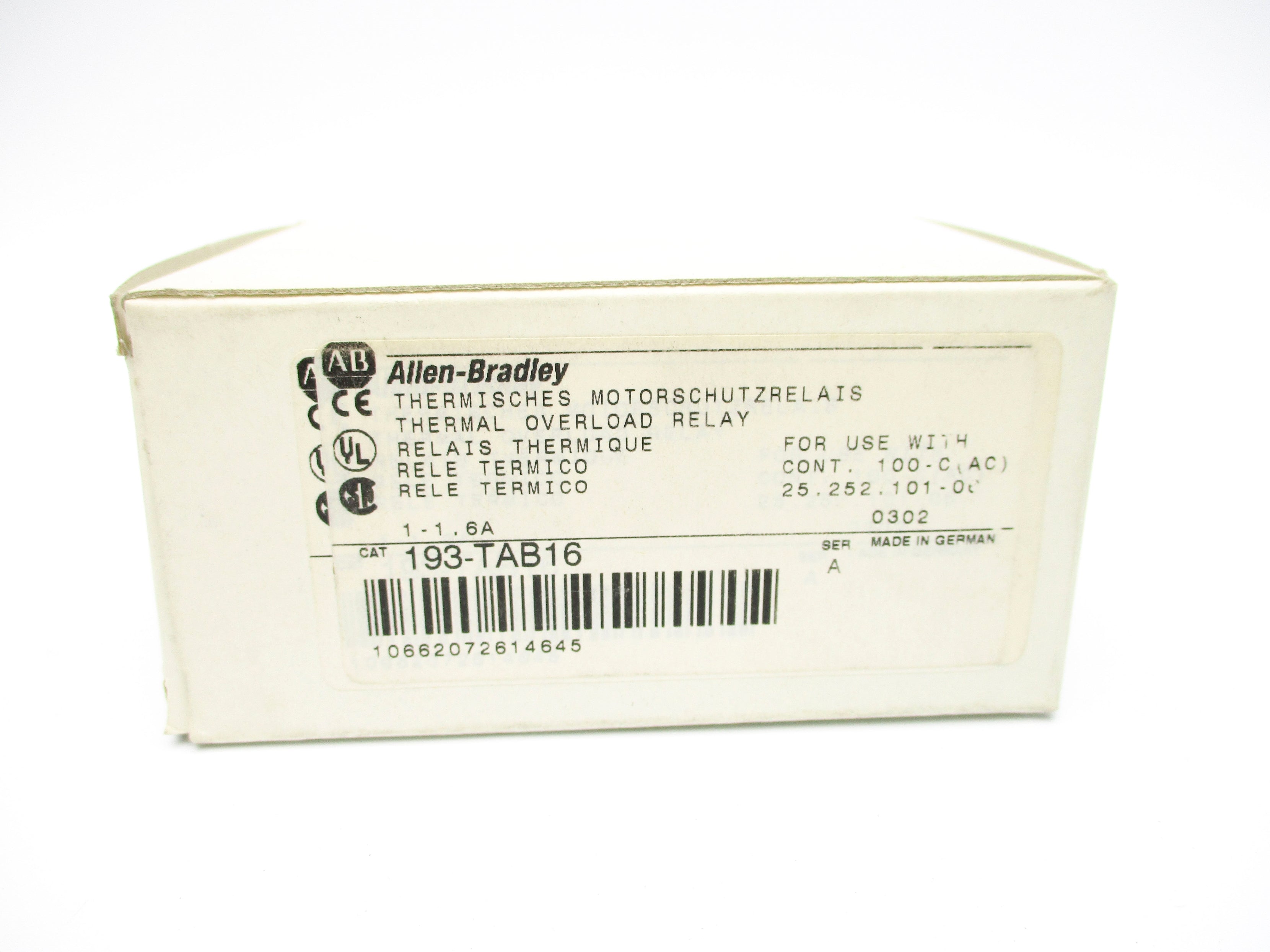 INDUSTRIAL SPARE PART 193-TAB16 SER. A 1-1.6A (WH) NSMP