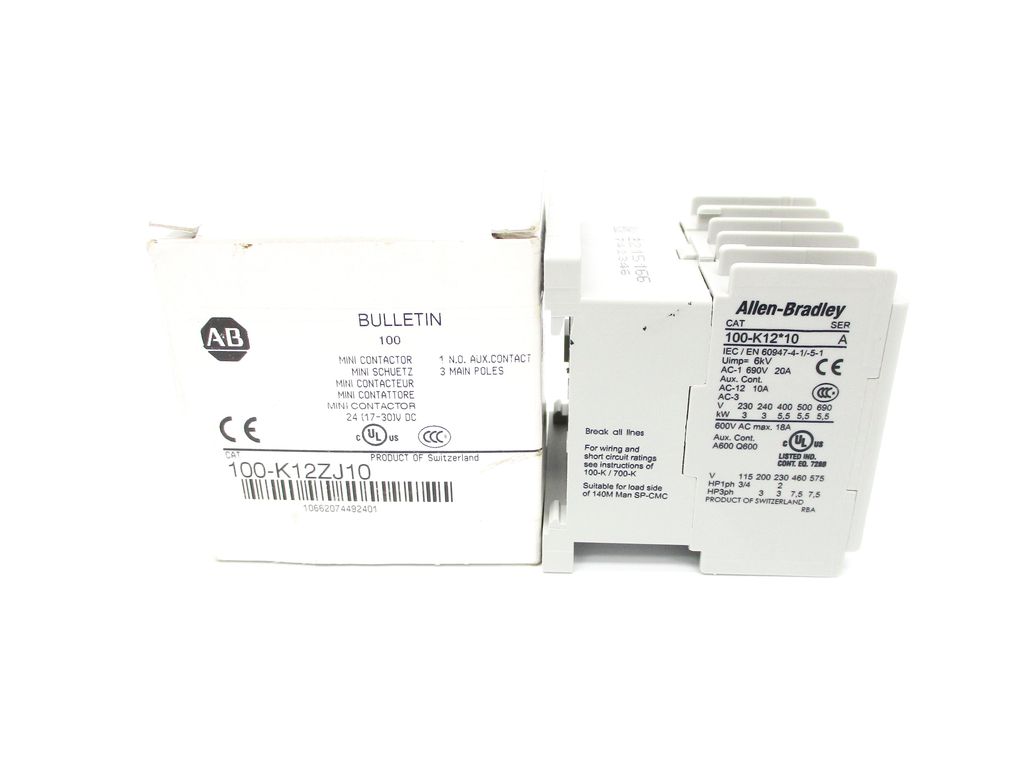 ALLEN BRADLEY 100-K12ZJ10 SER. A 24VDC 20A (WH) NSMP
