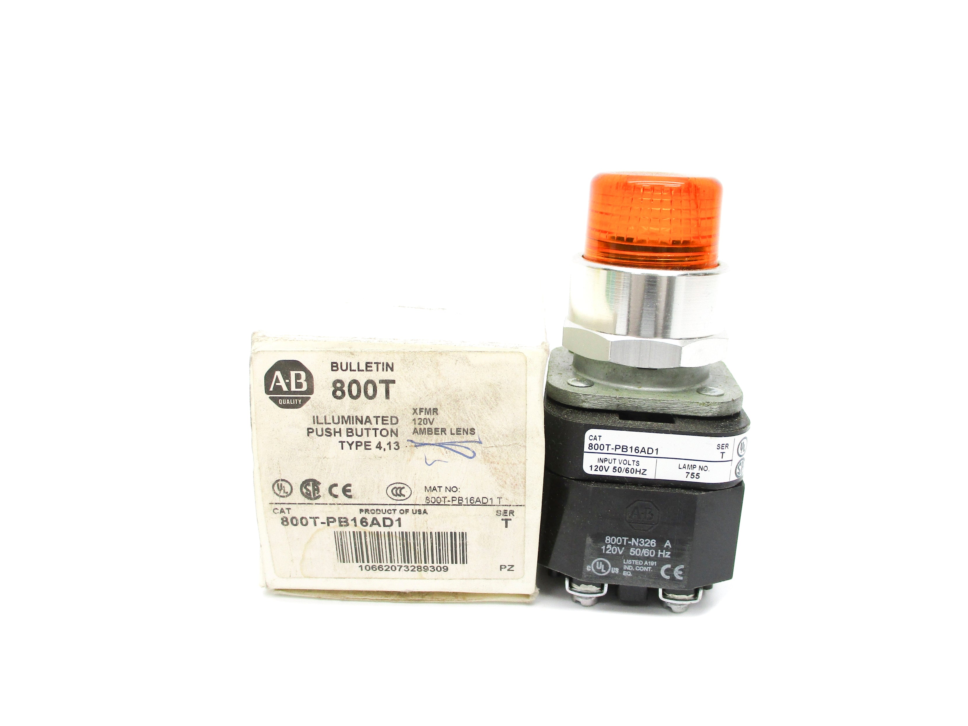 ALLEN BRADLEY 800T-PB16AD1 SER. T (WH) NSMP