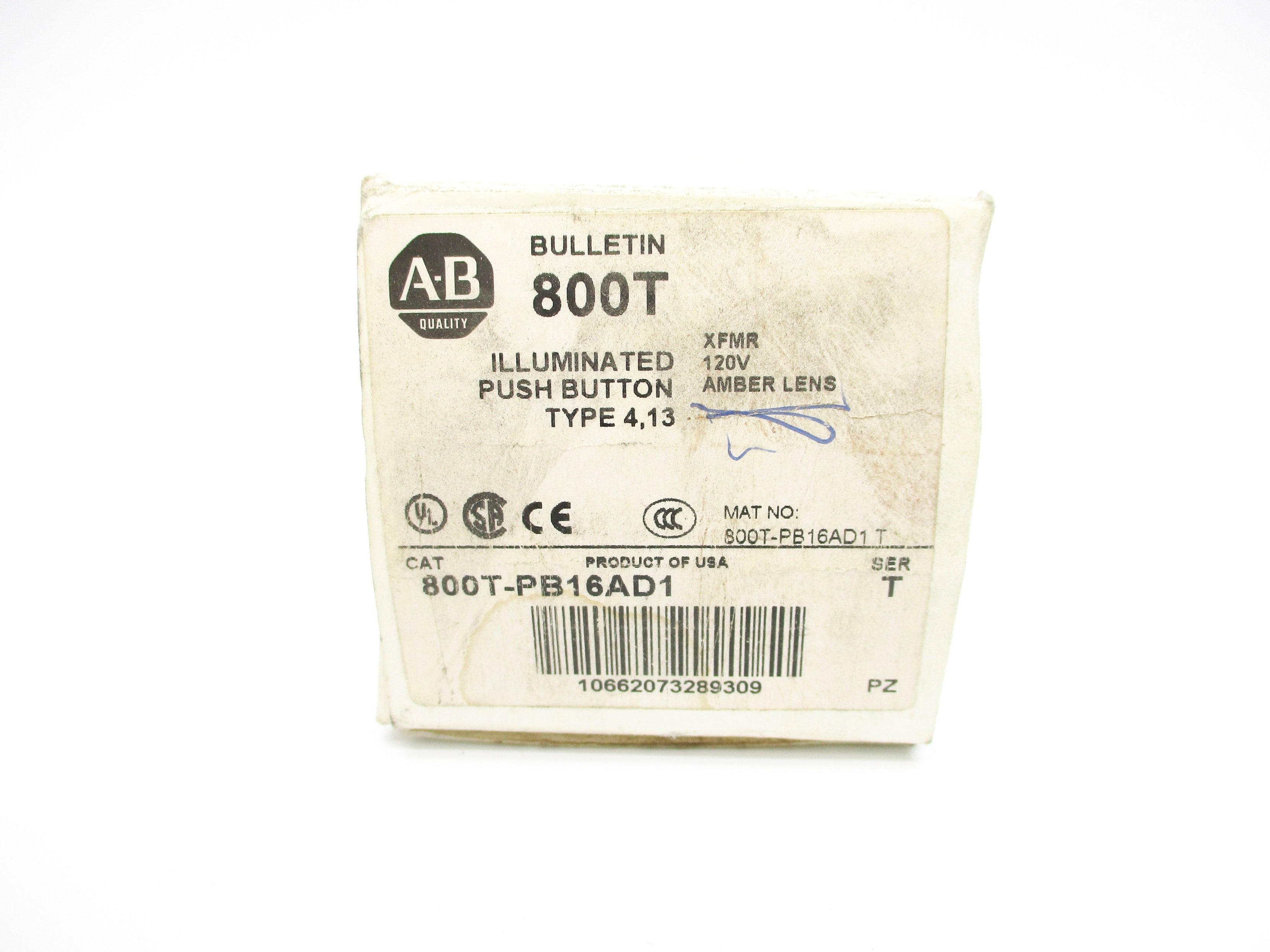ALLEN BRADLEY 800T-PB16AD1 SER. T (WH) NSMP