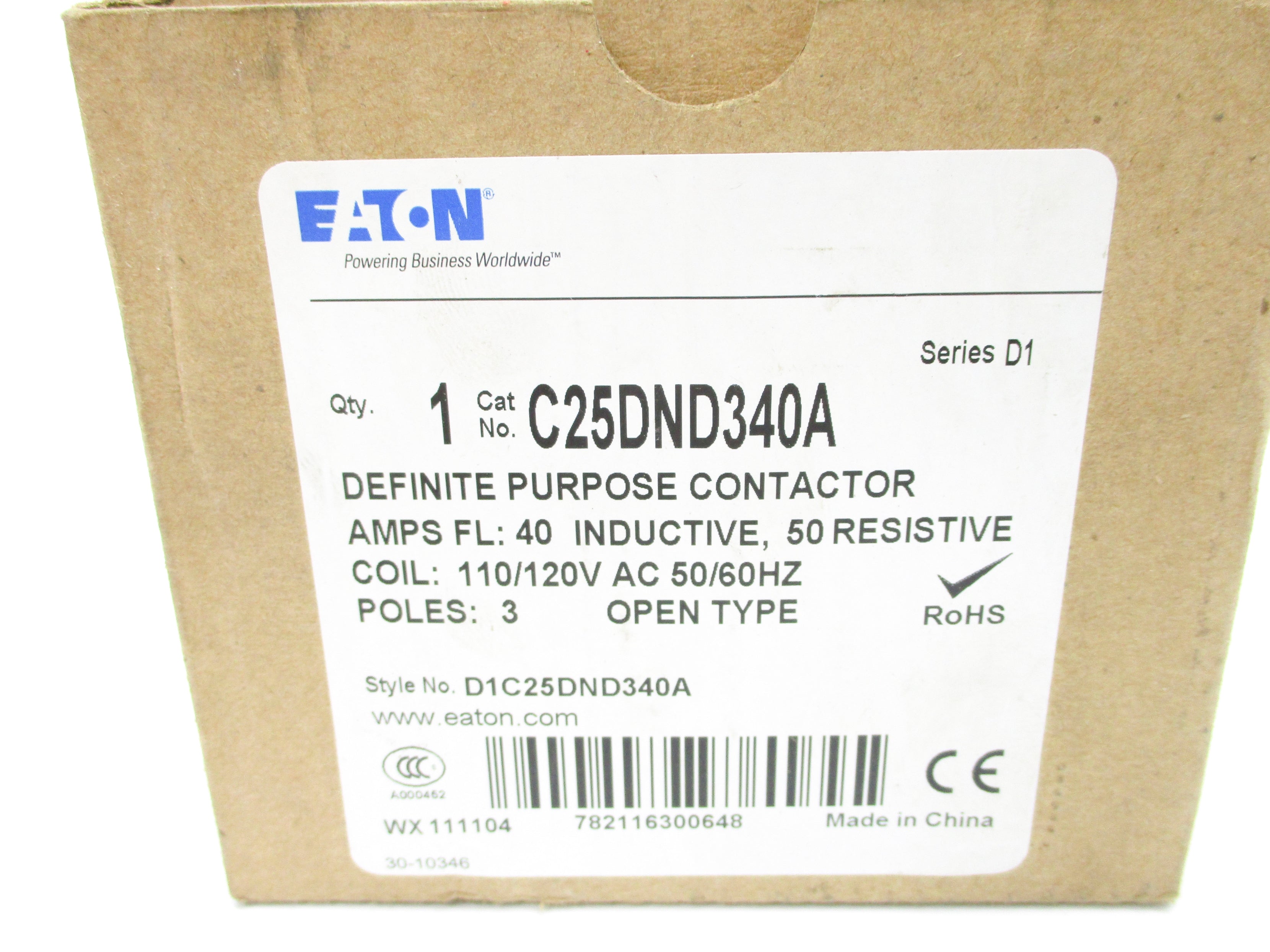 EATON C25DND340A SER. D1 110/120V 40A NSMP