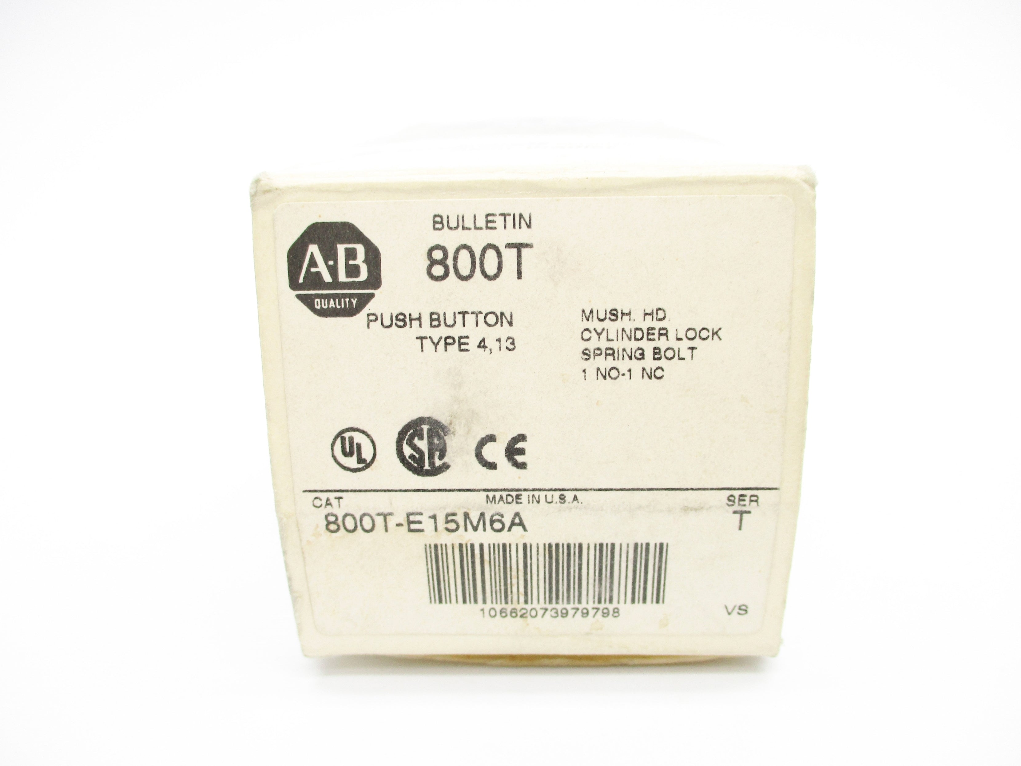 ALLEN BRADLEY 800T-E15M6A SER. T (WH) NSMP
