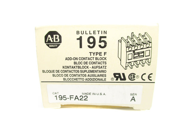 ALLEN BRADLEY 195-FA22 SER. A 600VAC 1.2A (GY/BL) NSMP