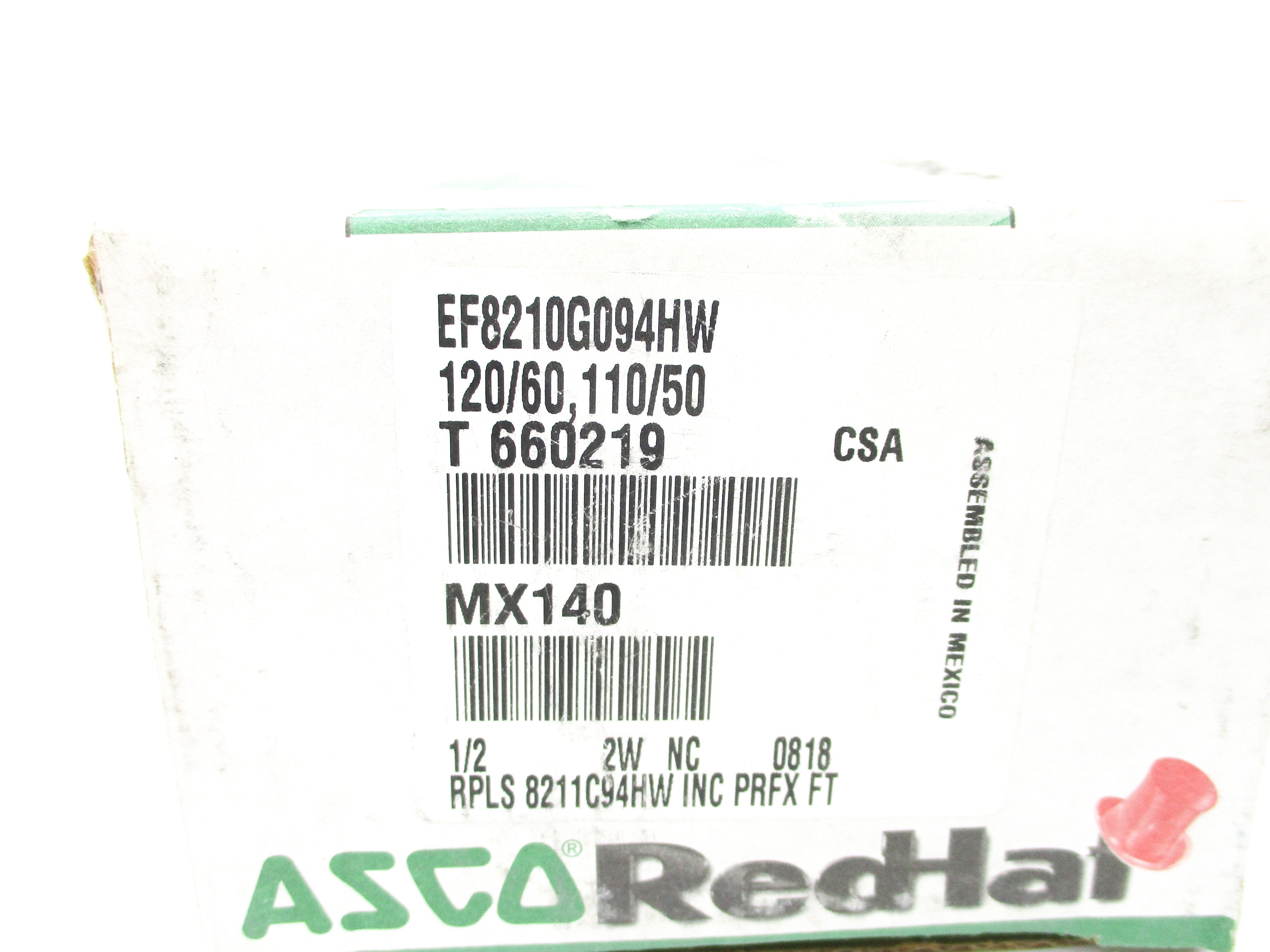 ASCO EF8210G094HW 110/120V 100PSI NSMP