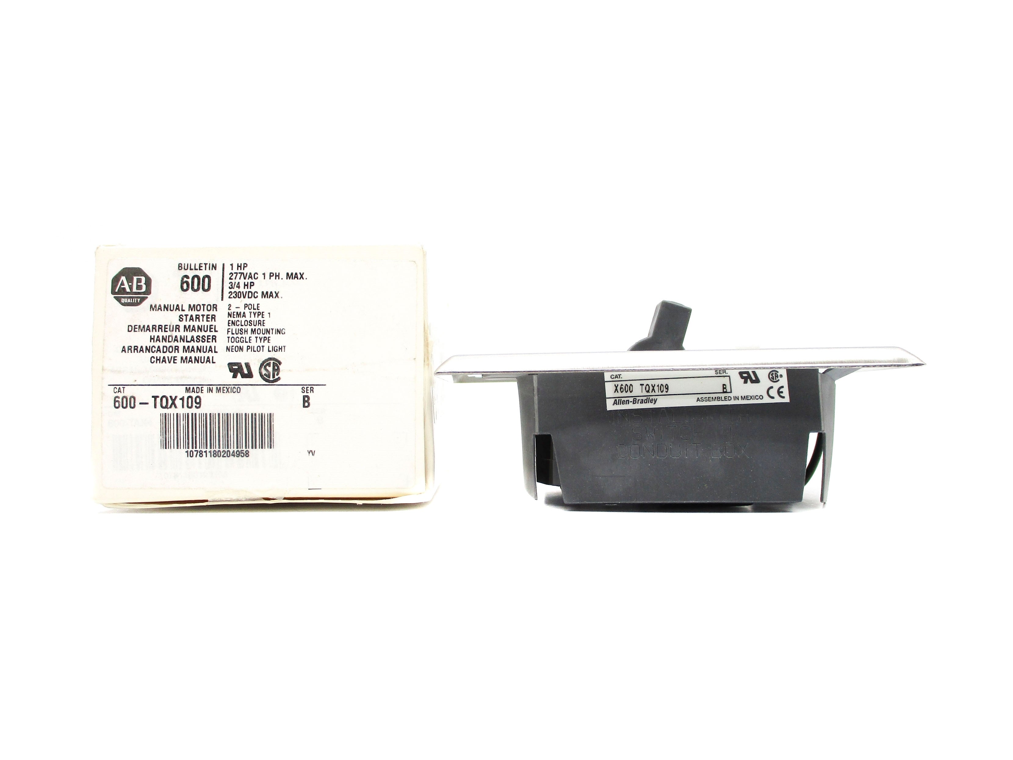 ALLEN BRADLEY 600-TQX109 SER. B (WH) NSMP