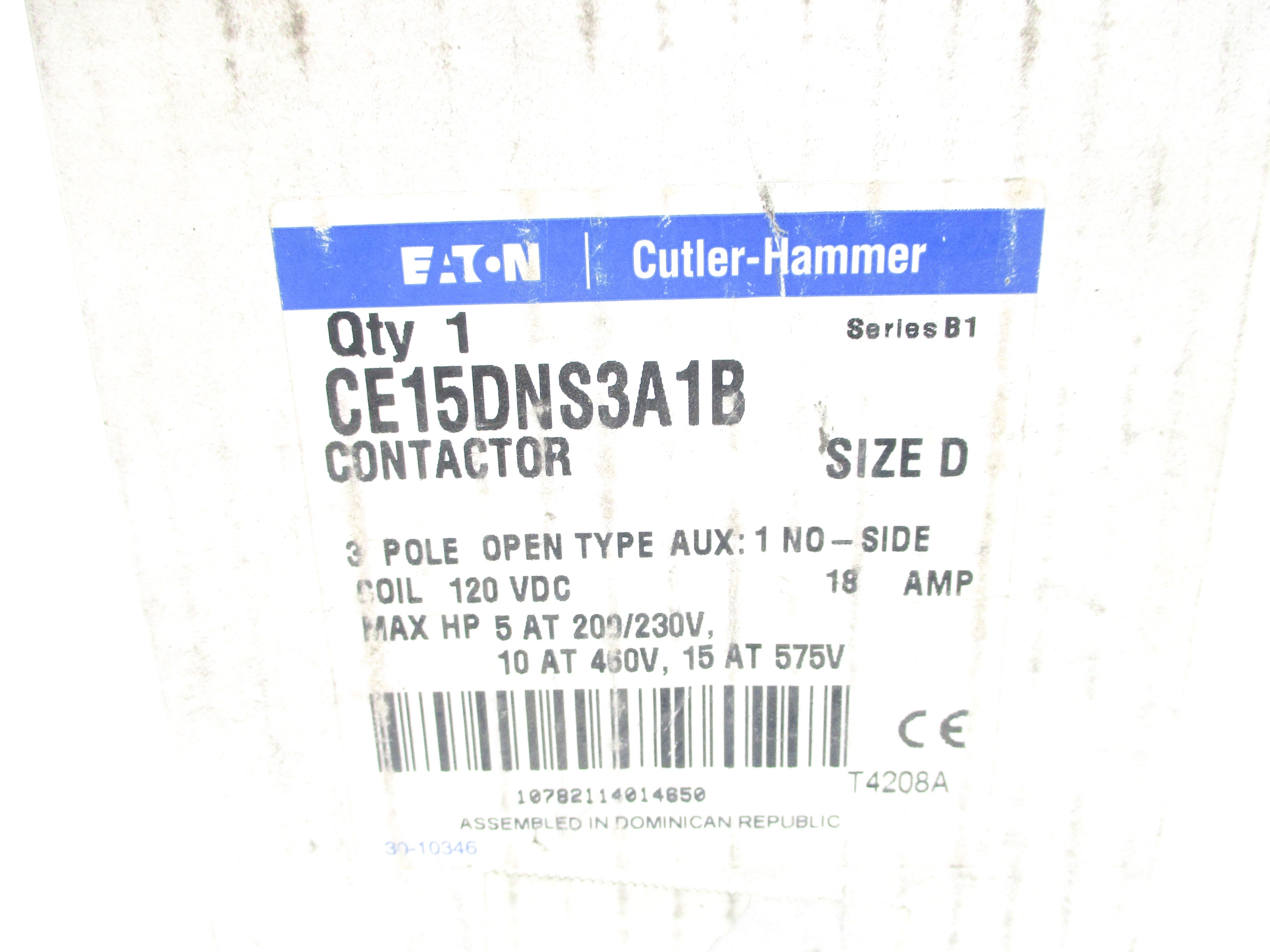 CUTLER HAMMER CE15DNS3A1B SER. B1 120VDC NSMP