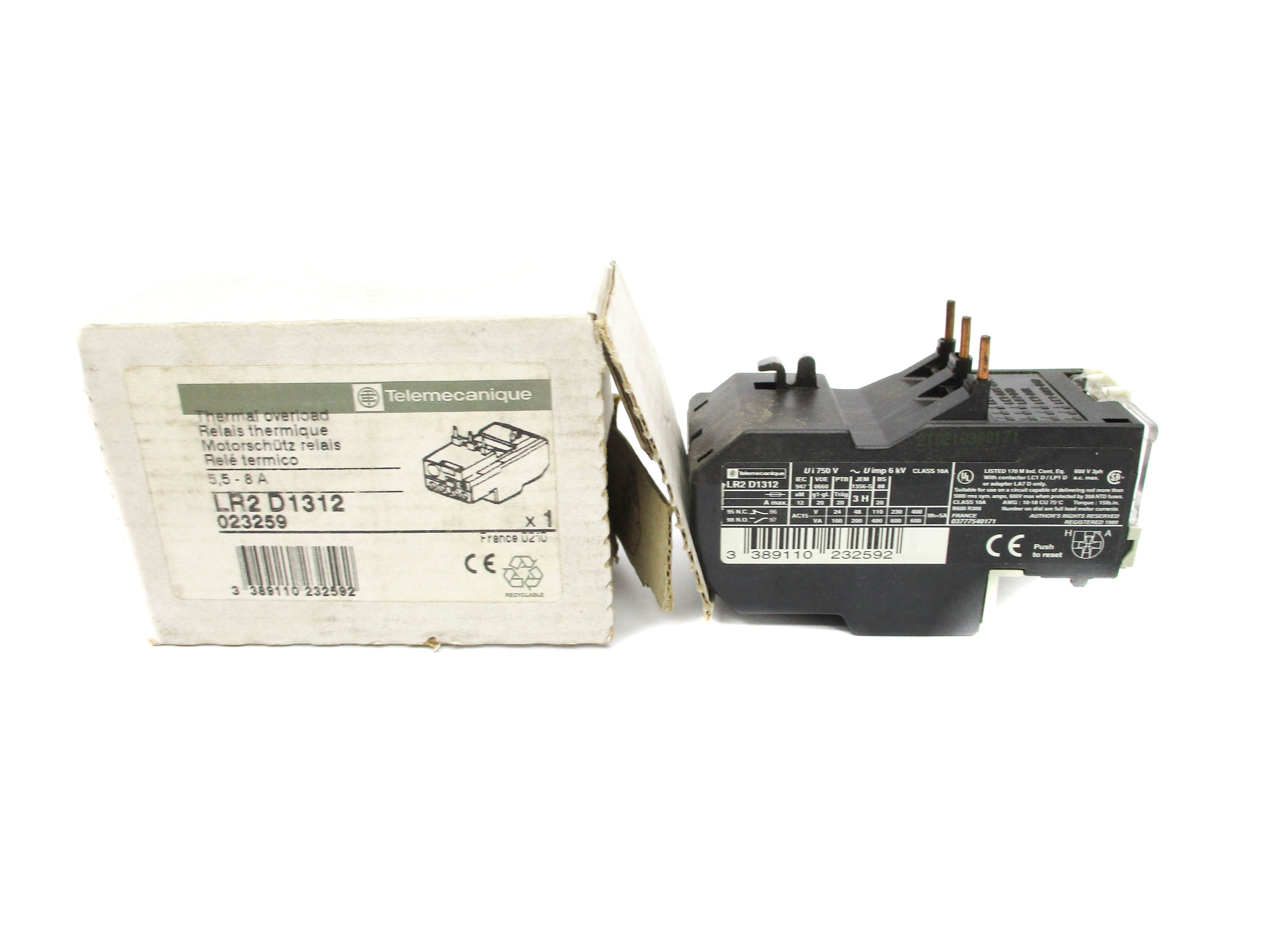 TELEMECANIQUE LR2D1312 750V 5.5-8A NSMP