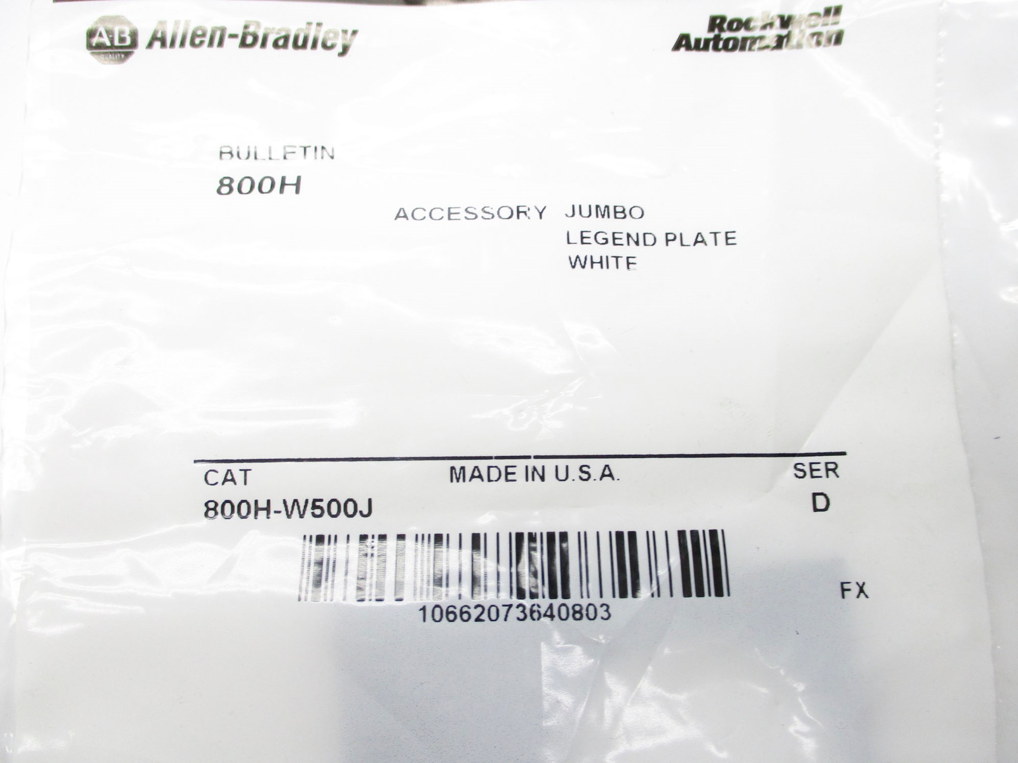 INDUSTRIAL SPARE PART 800H-W500J SER. D NSMP