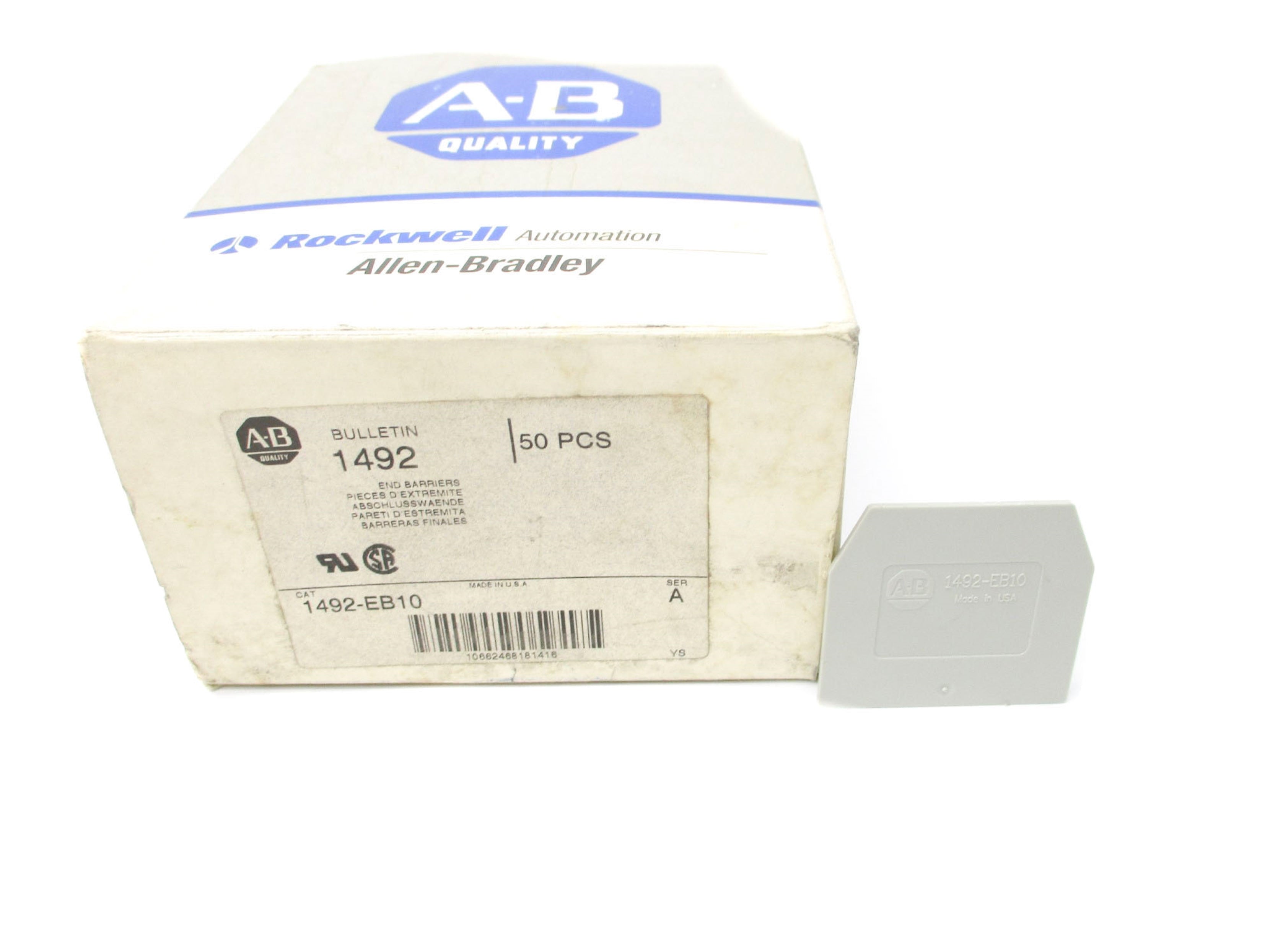 ALLEN BRADLEY 1492-EB10 SER. A (PKG OF 50) (GY/BL) NSMP