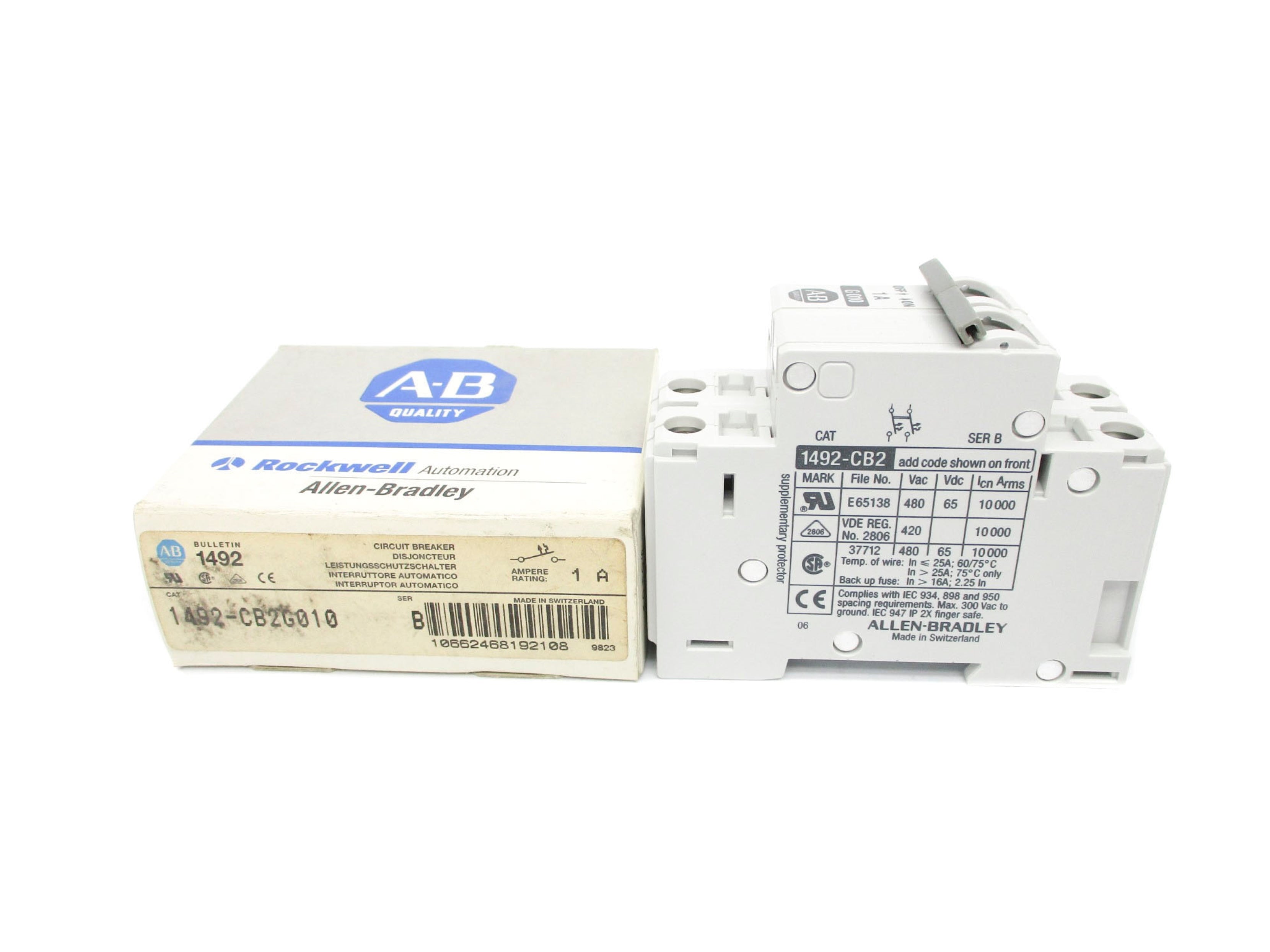 ALLEN BRADLEY 1492-CB2G010 SER. B 480VAC 1A NSMP