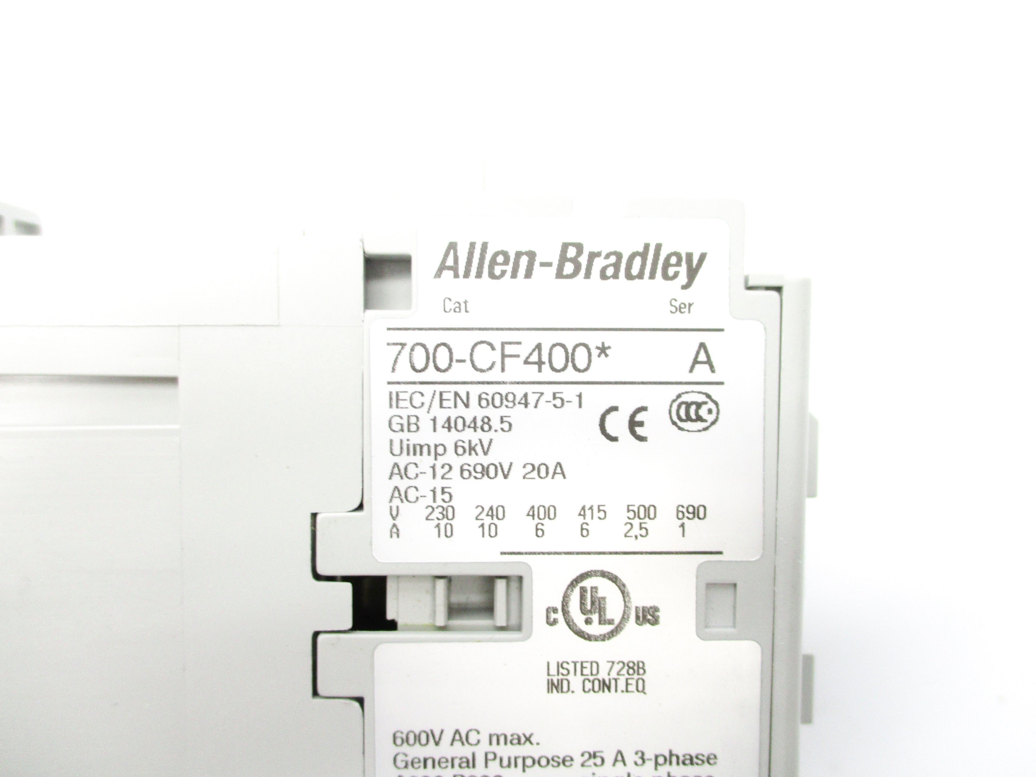 ALLEN BRADLEY 700-CF400A SER. A 220/240V NSNP
