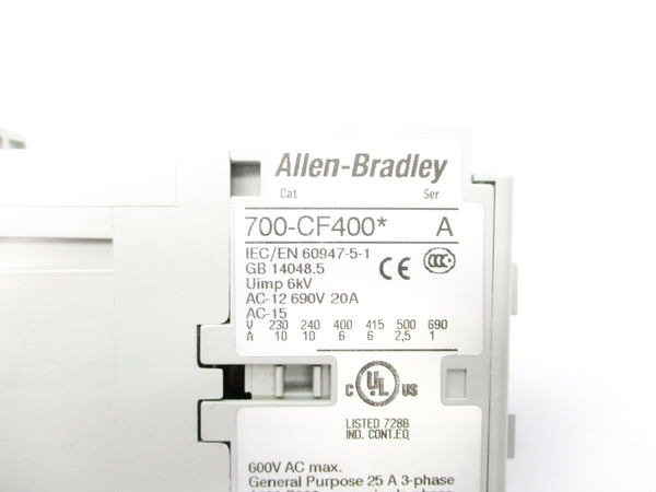 ALLEN BRADLEY 700-CF400A SER. A 220/240V NSNP