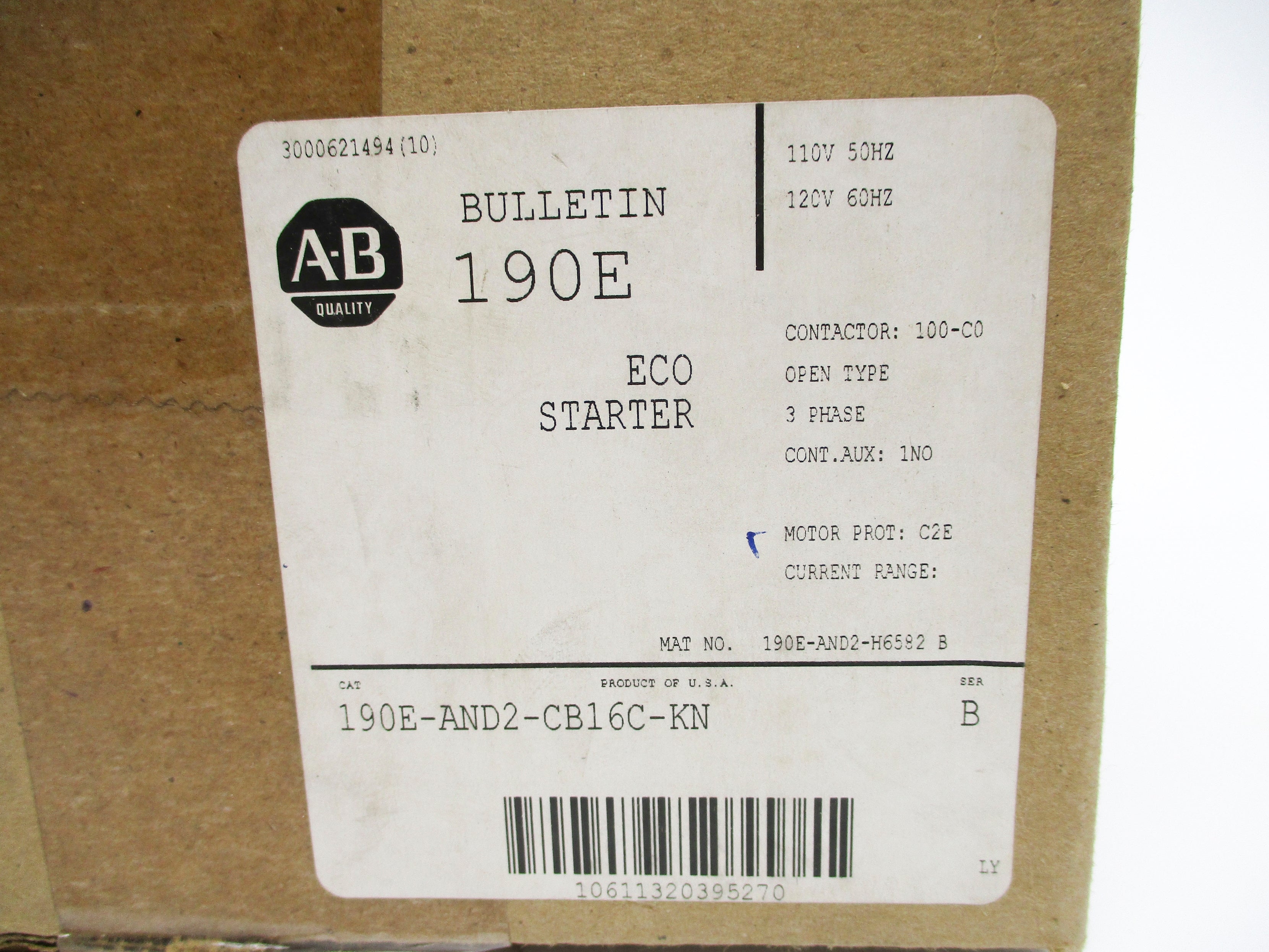 INDUSTRIAL SPARE PART 190E-AND2-CB16C-KN SER. B (BR/WH) NSMP