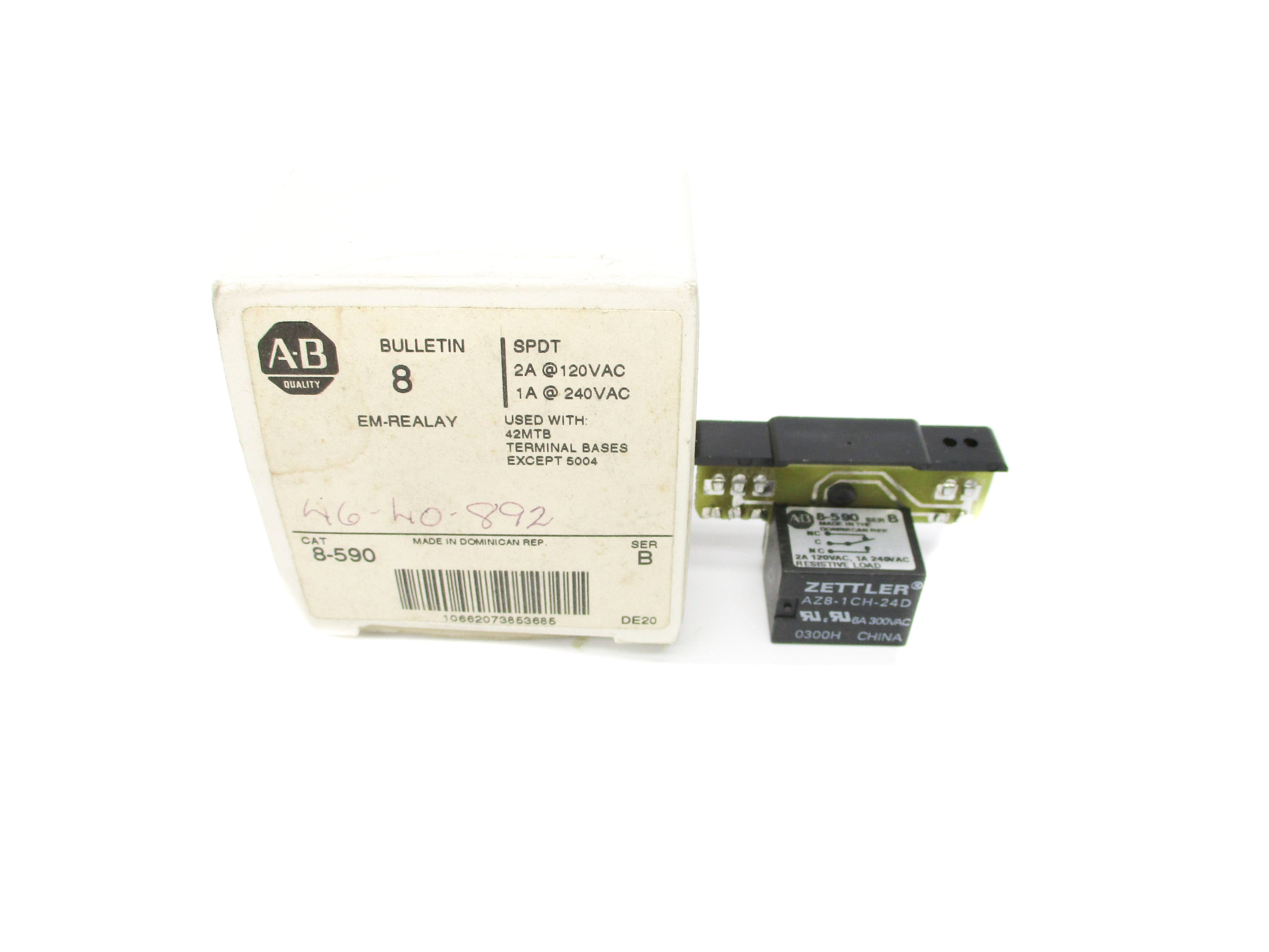ALLEN BRADLEY 8-590 SER. B 240VAC 1A (WH) NSMP
