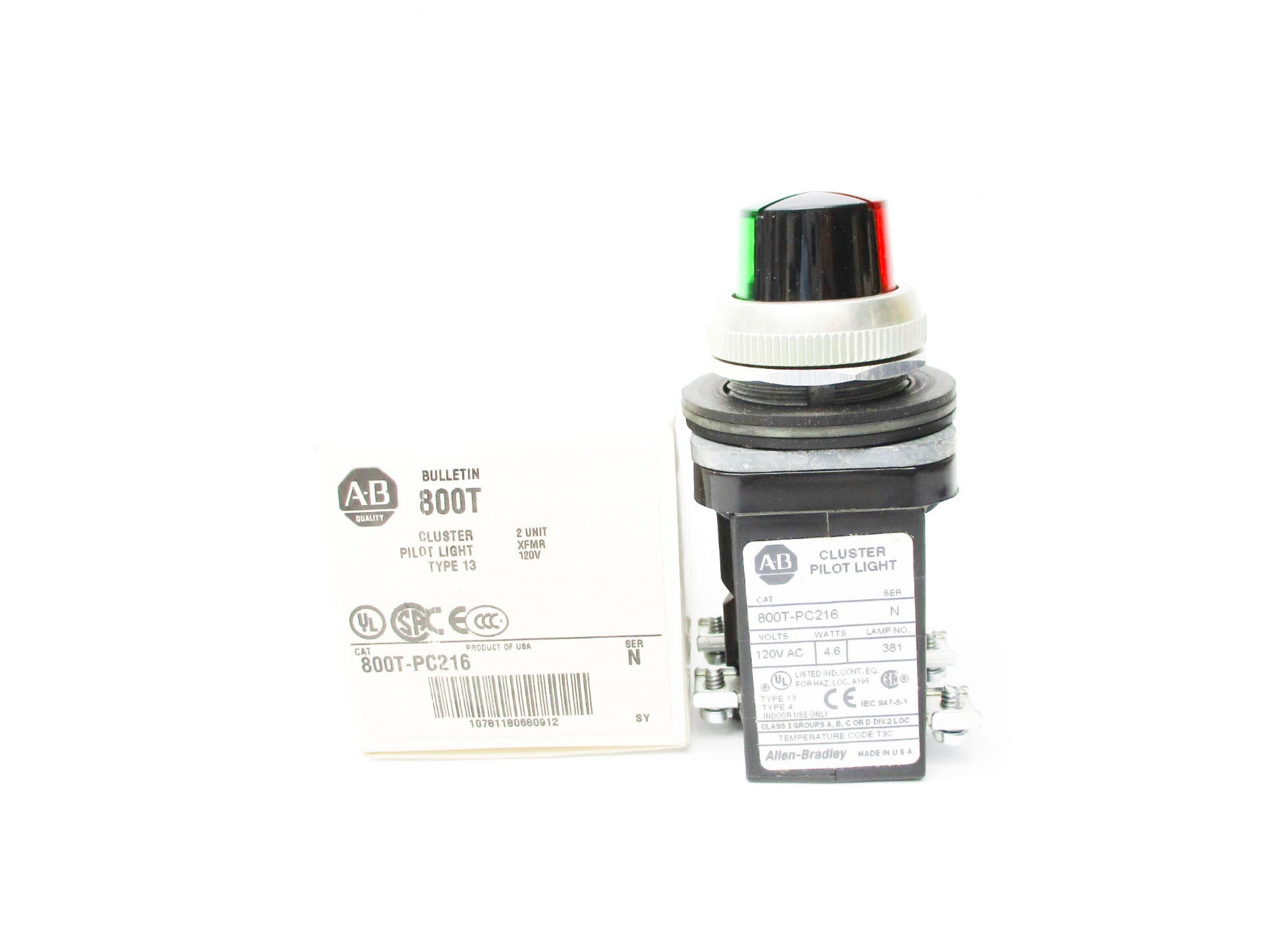 ALLEN BRADLEY 800T-PC216 SER. N 120VAC (WH) NSMP