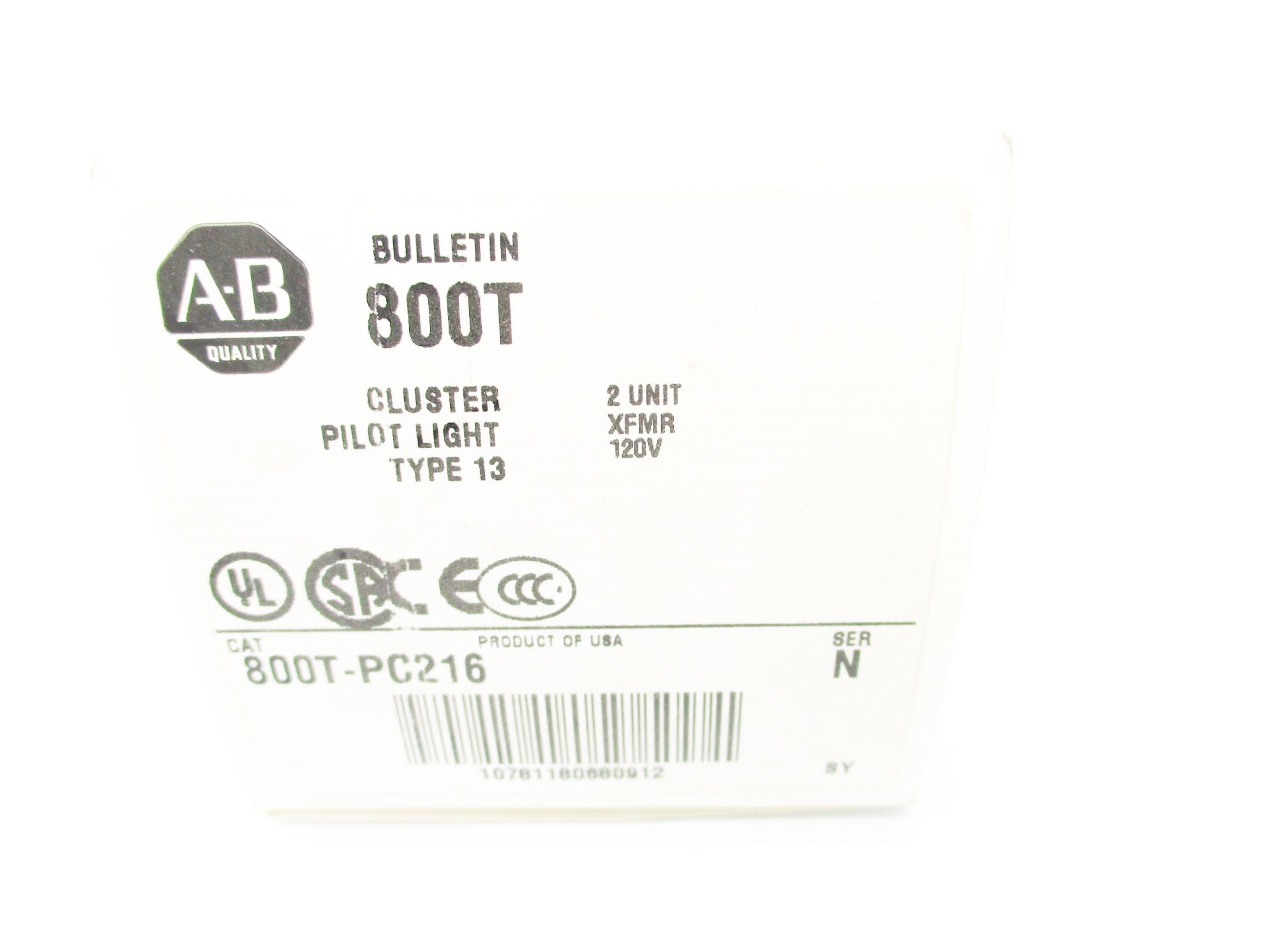 ALLEN BRADLEY 800T-PC216 SER. N 120VAC (WH) NSMP