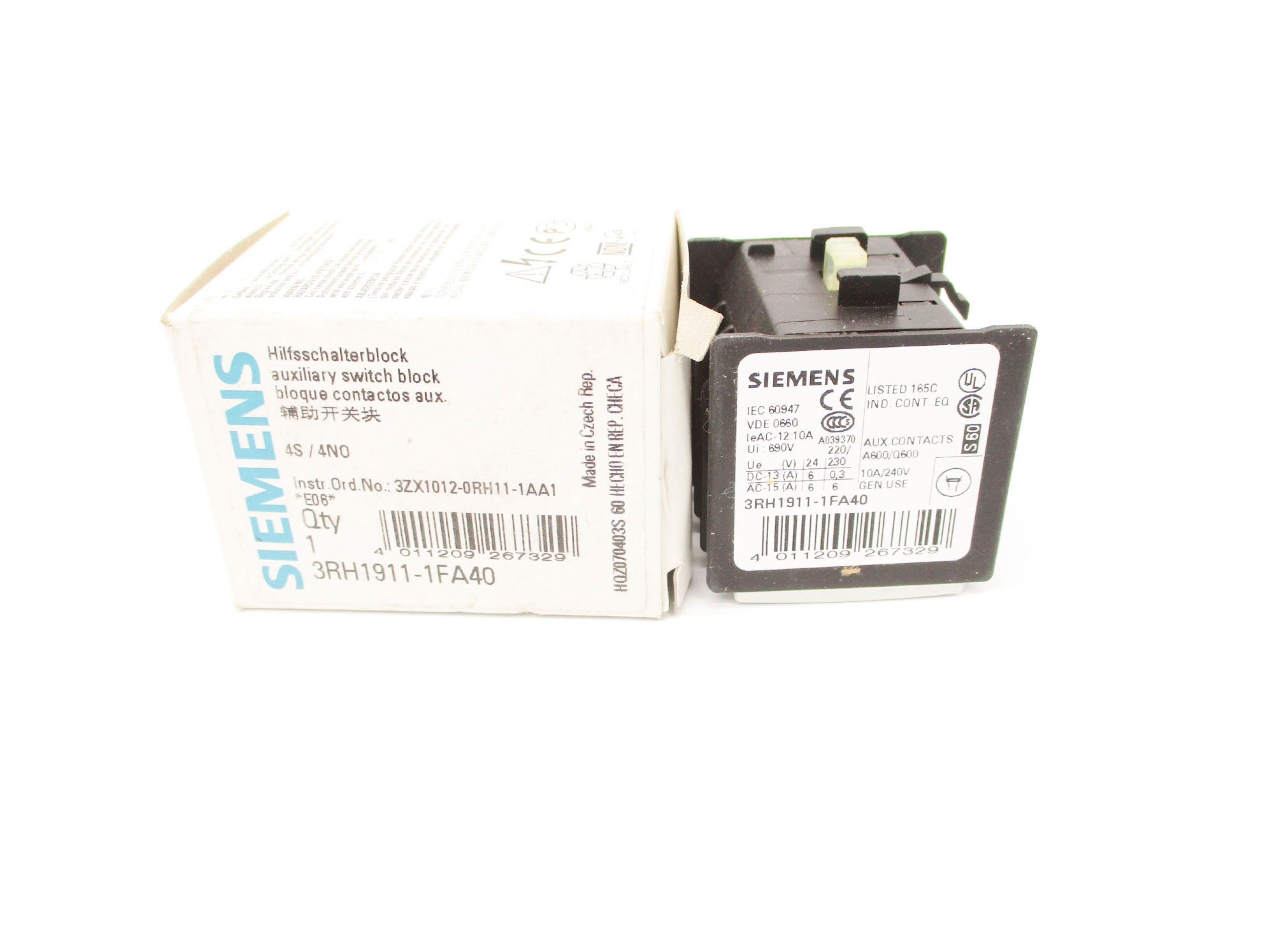 SIEMENS 3RH1911-1FA40 240V 10A NSMP