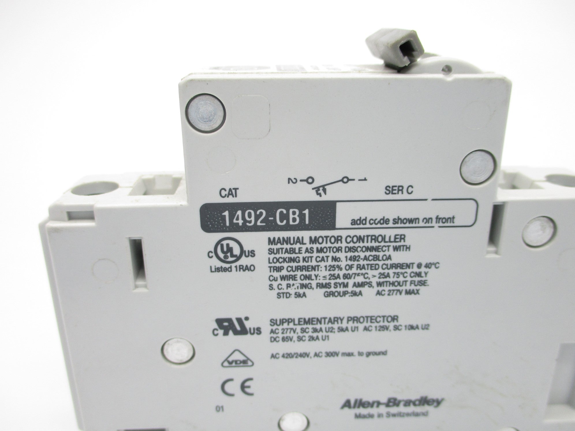ALLEN BRADLEY 1492-CB1G200 SER. B 277VAC 20A NSNP