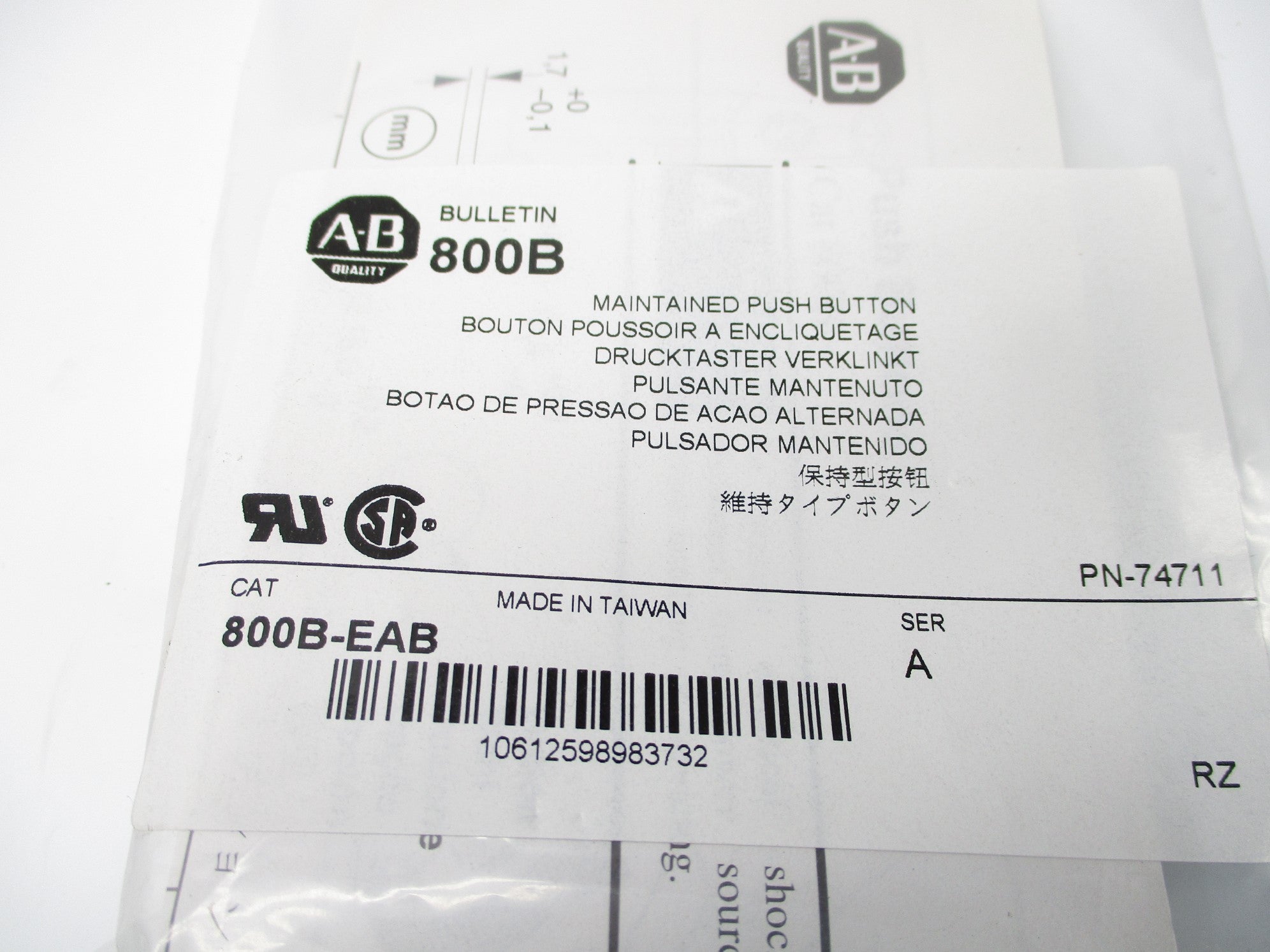 INDUSTRIAL SPARE PART 800B-EAB SER. A NSMP
