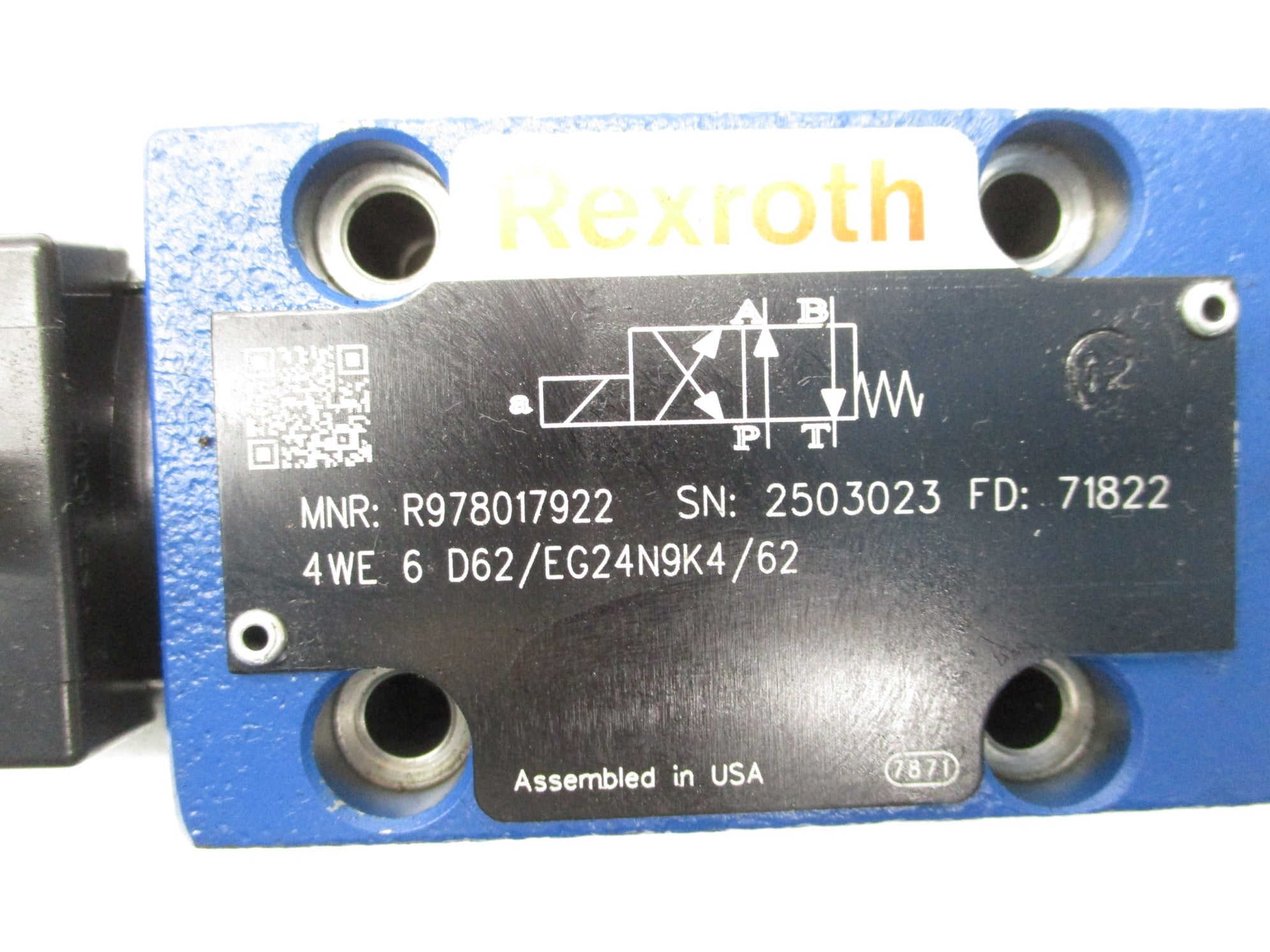 REXROTH 4WE6D62/EG24N9K4/62 R978017922 24VDC NSNP