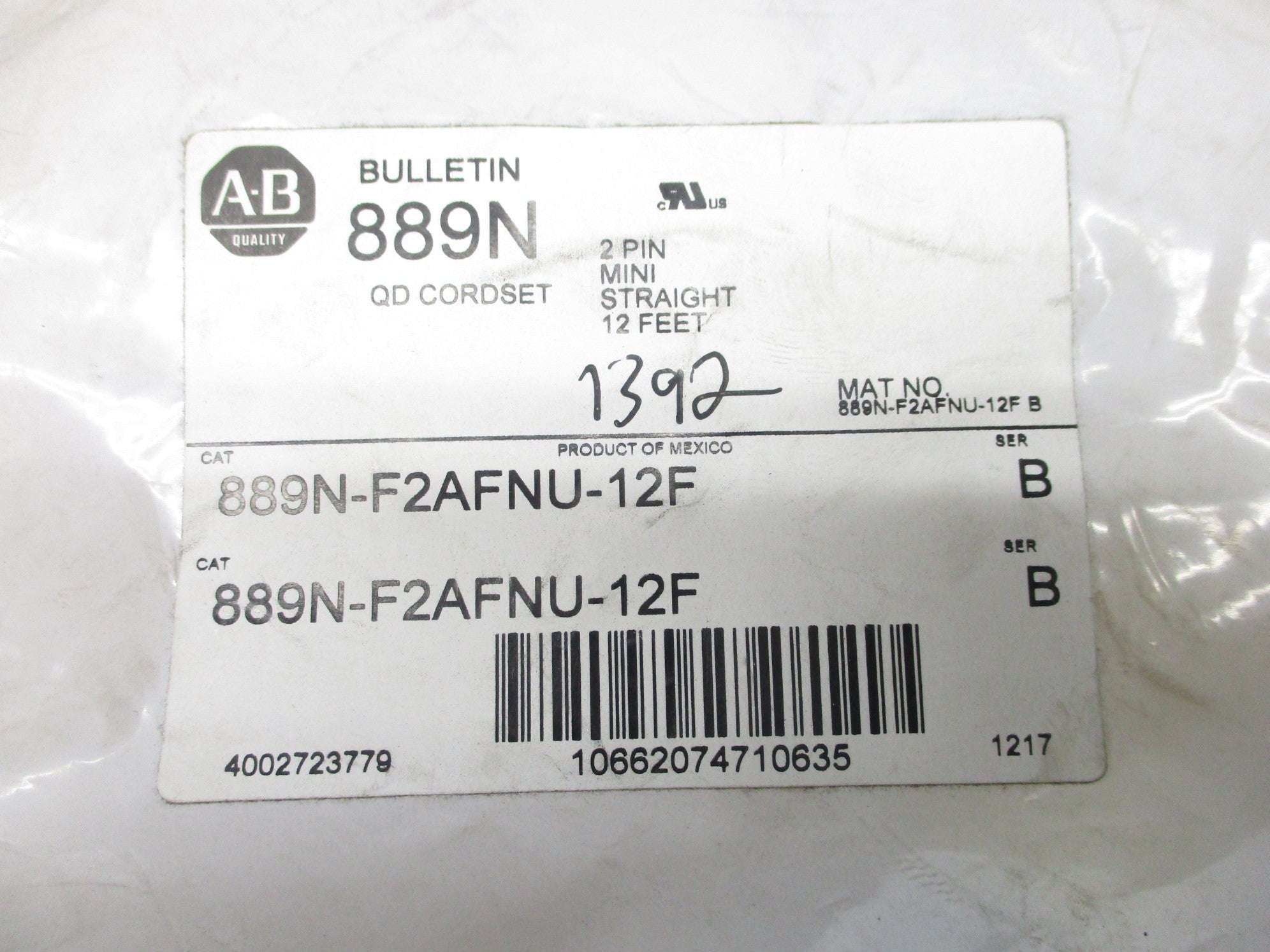 INDUSTRIAL SPARE PART 889N-F2AFNU-12F SER. B NSMP