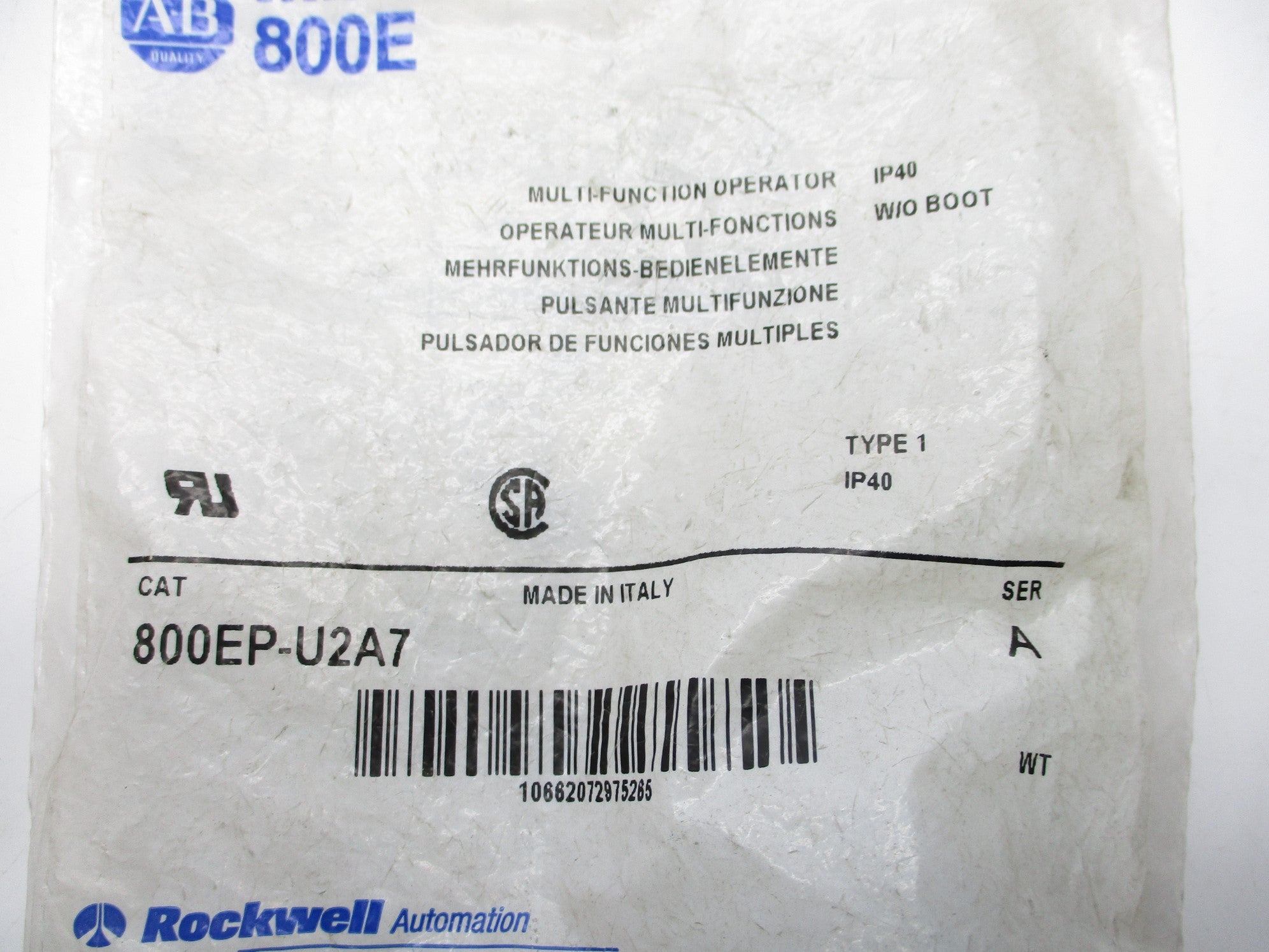 INDUSTRIAL SPARE PART 800EP-U2A7 SER. A NSMP