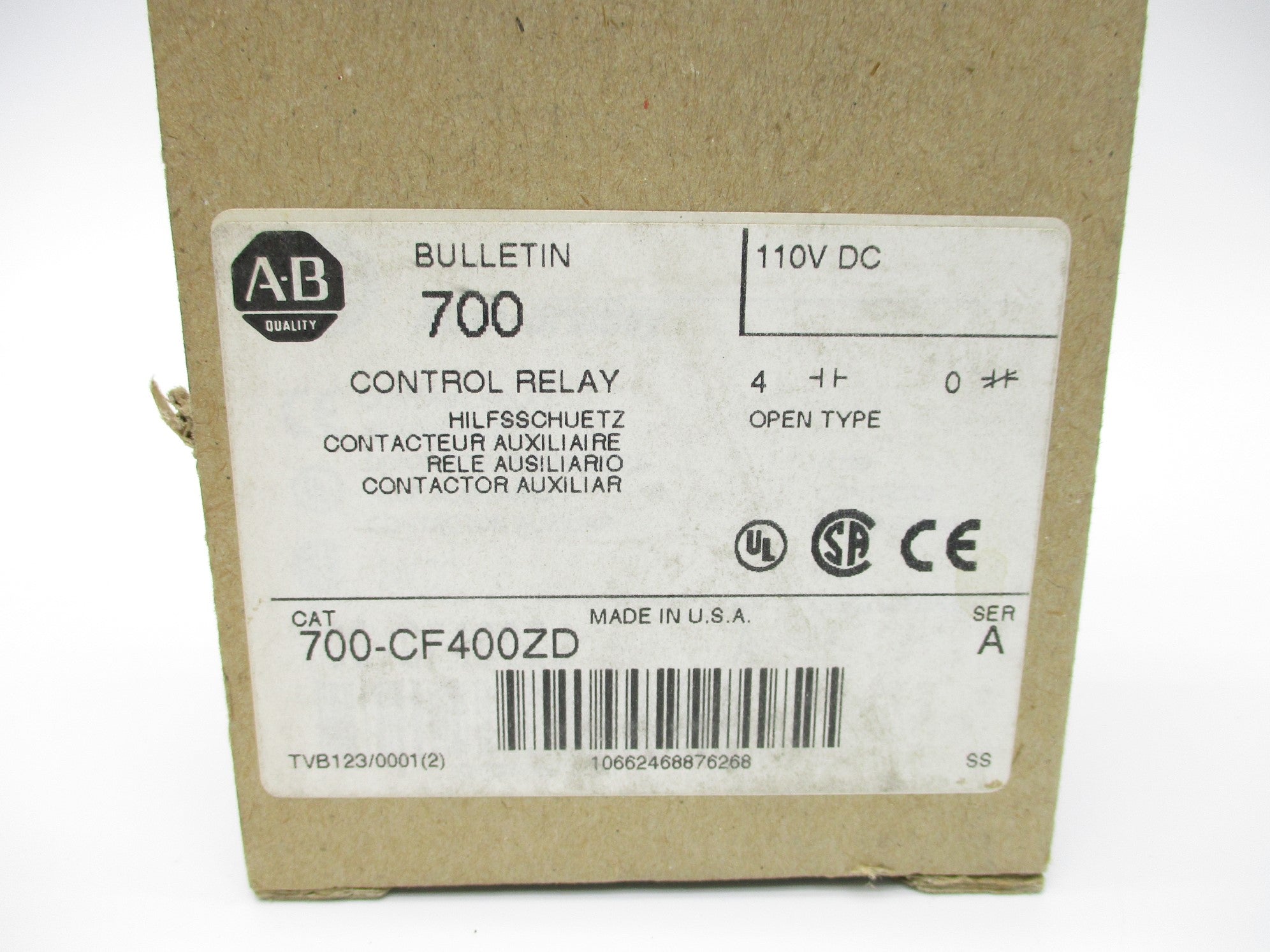 INDUSTRIAL SPARE PART 700-CF400ZD SER. A 110VDC (BR/WH) NSMP