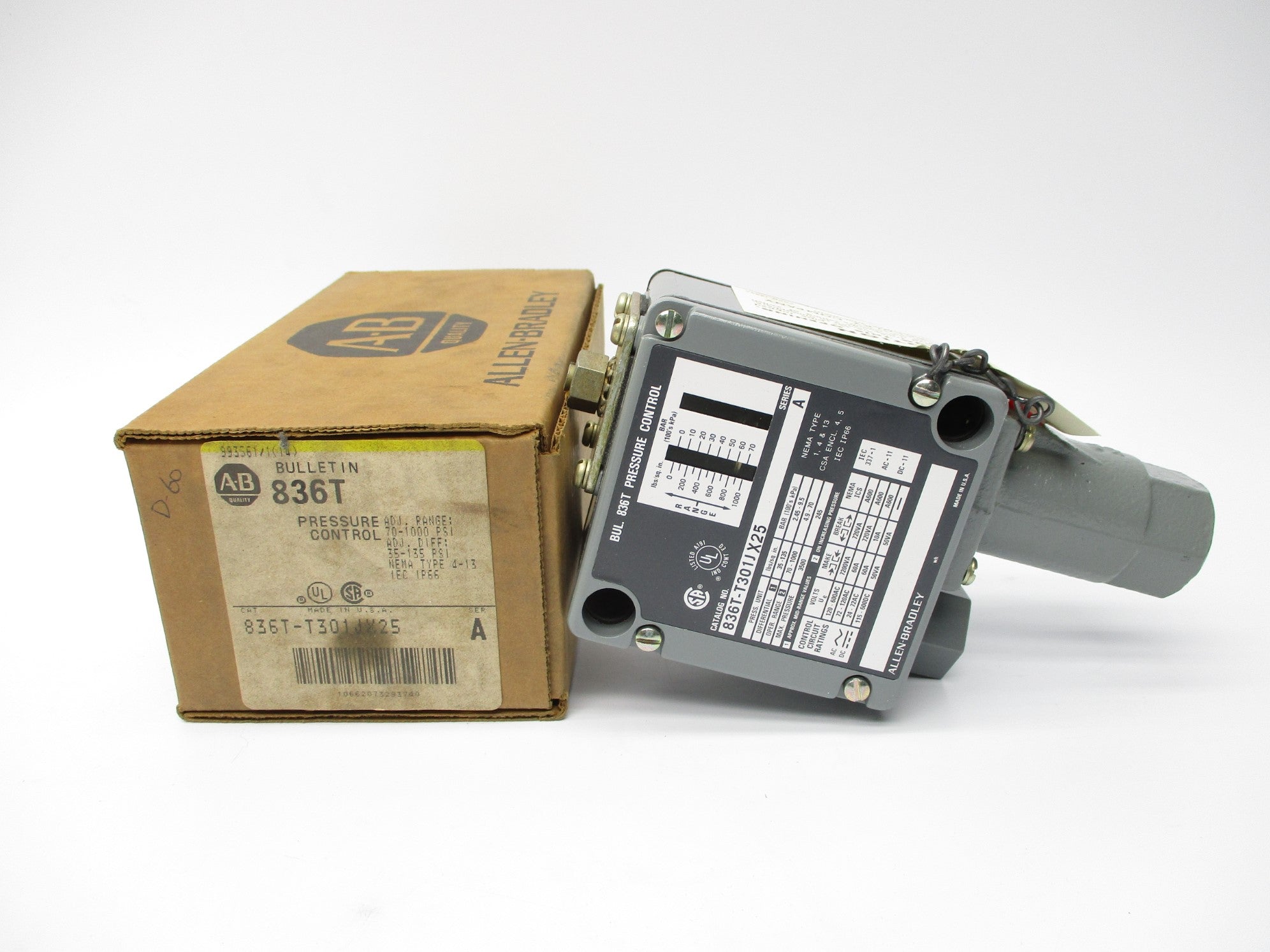INDUSTRIAL SPARE PART 836T-T301JX25 SER. A 70-1000PSI (BR/YL) NSMP