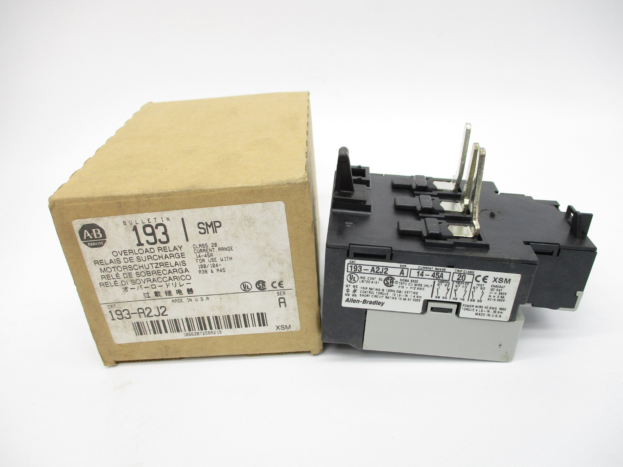 ALLEN BRADLEY 193-A2J2 SER. A 14-45A (BR/WH) NSMP