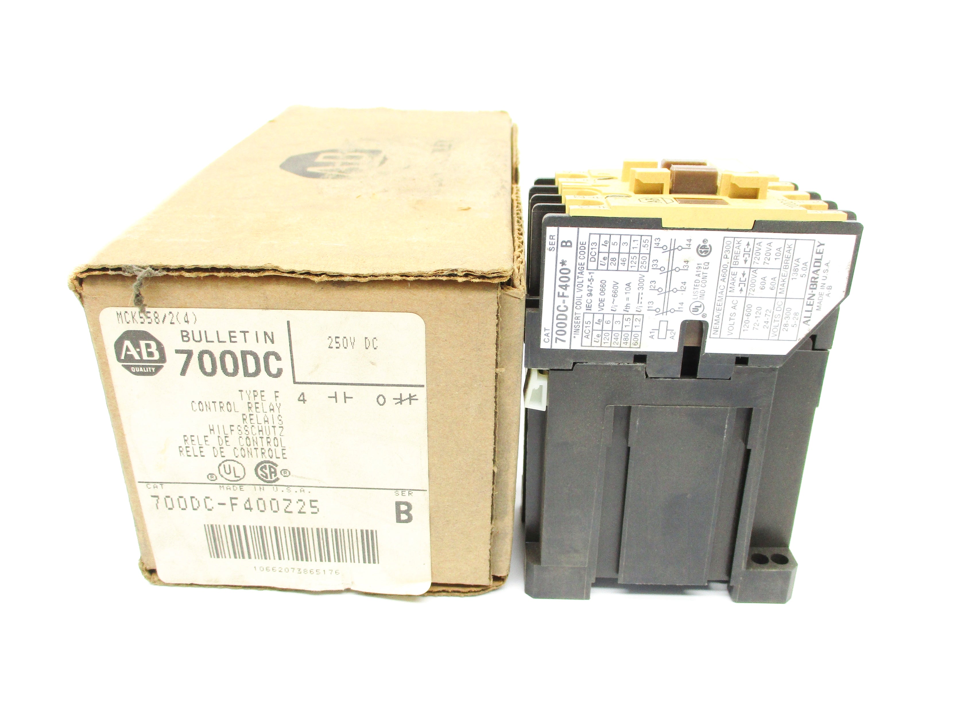 INDUSTRIAL SPARE PART 700DC-F400Z25 SER. B 250VDC (BR/WH) NSMP