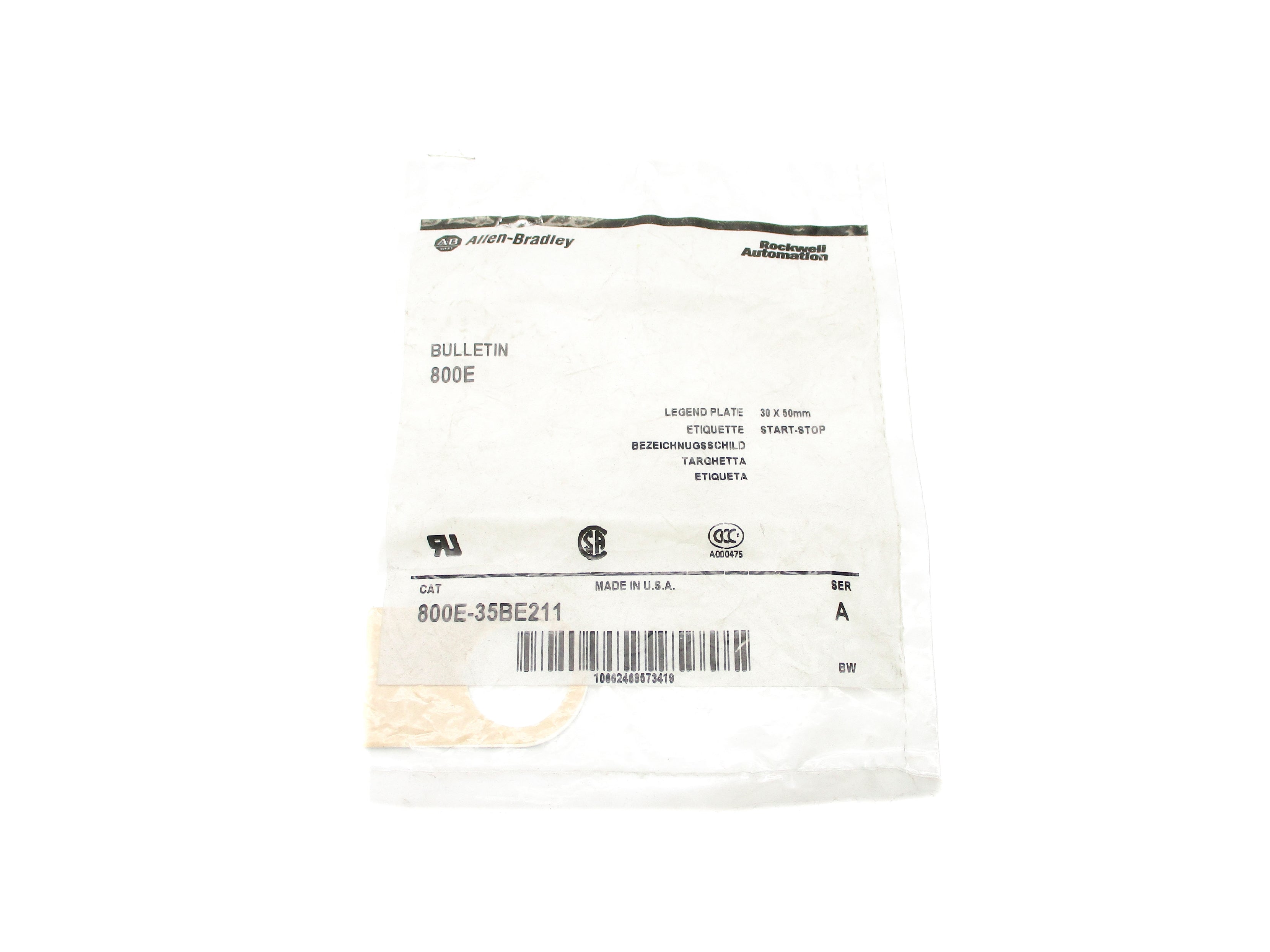 INDUSTRIAL SPARE PART 800E-35BE211 SER. A NSMP