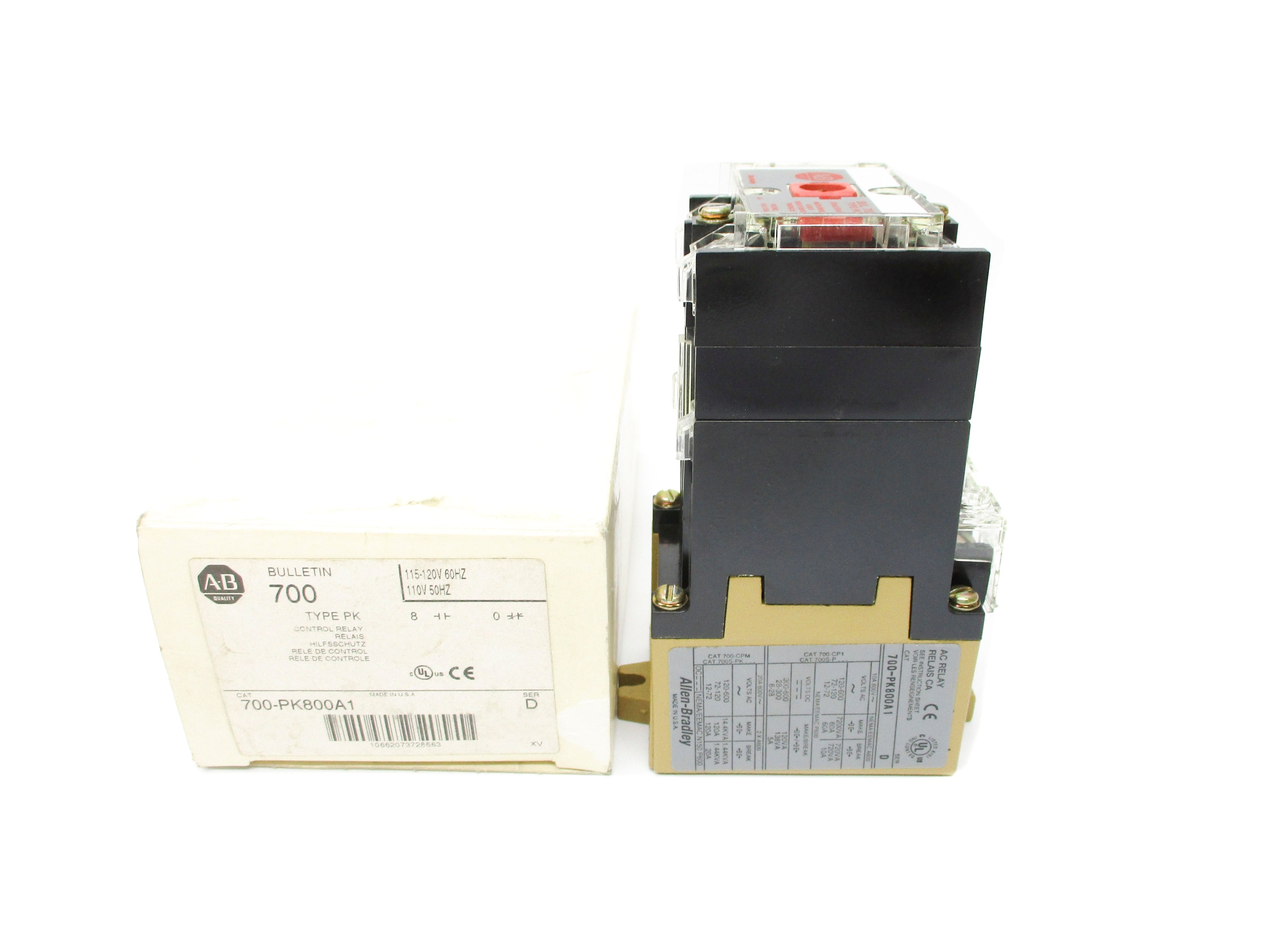 ALLEN BRADLEY 700-PK800A1 SER. D 110/120V (WH) NSMP