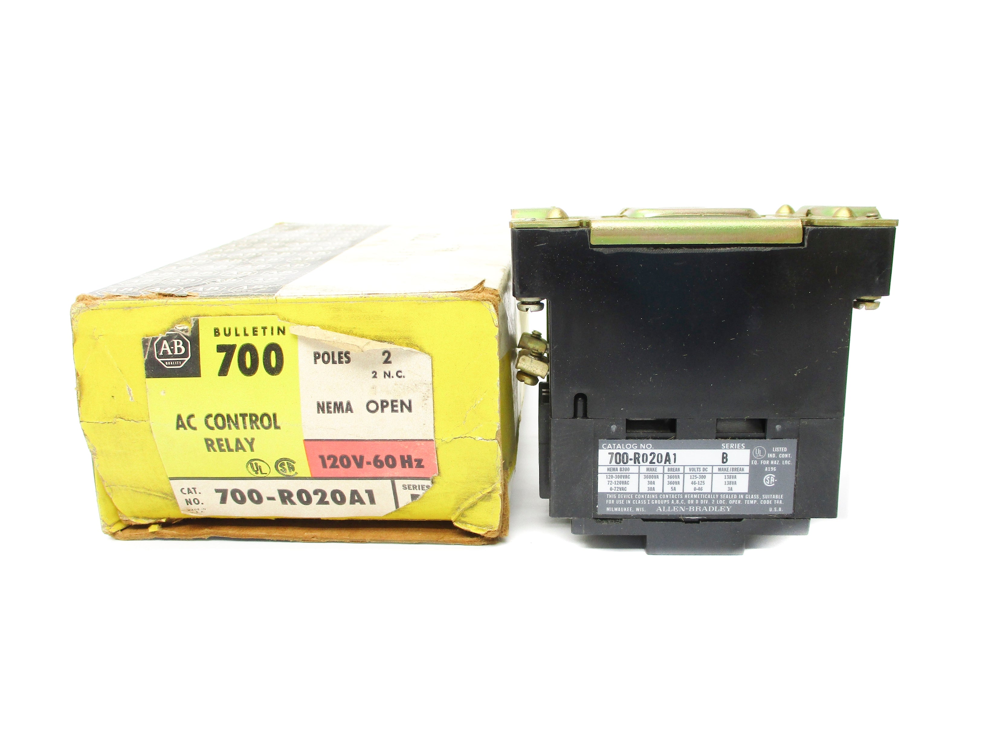 INDUSTRIAL SPARE PART 700-R020A1 SER. B 120V (BK/YL) NSMP