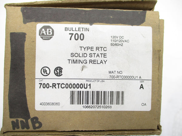ALLEN BRADLEY 700-RTC00000U1 SER. A 110/120VAC (BR/WH) NSMP
