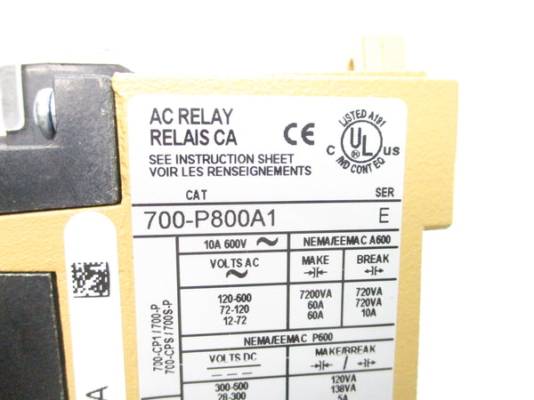 ALLEN BRADLEY 700-P800A1 SER. E 110/115-120V NSNP