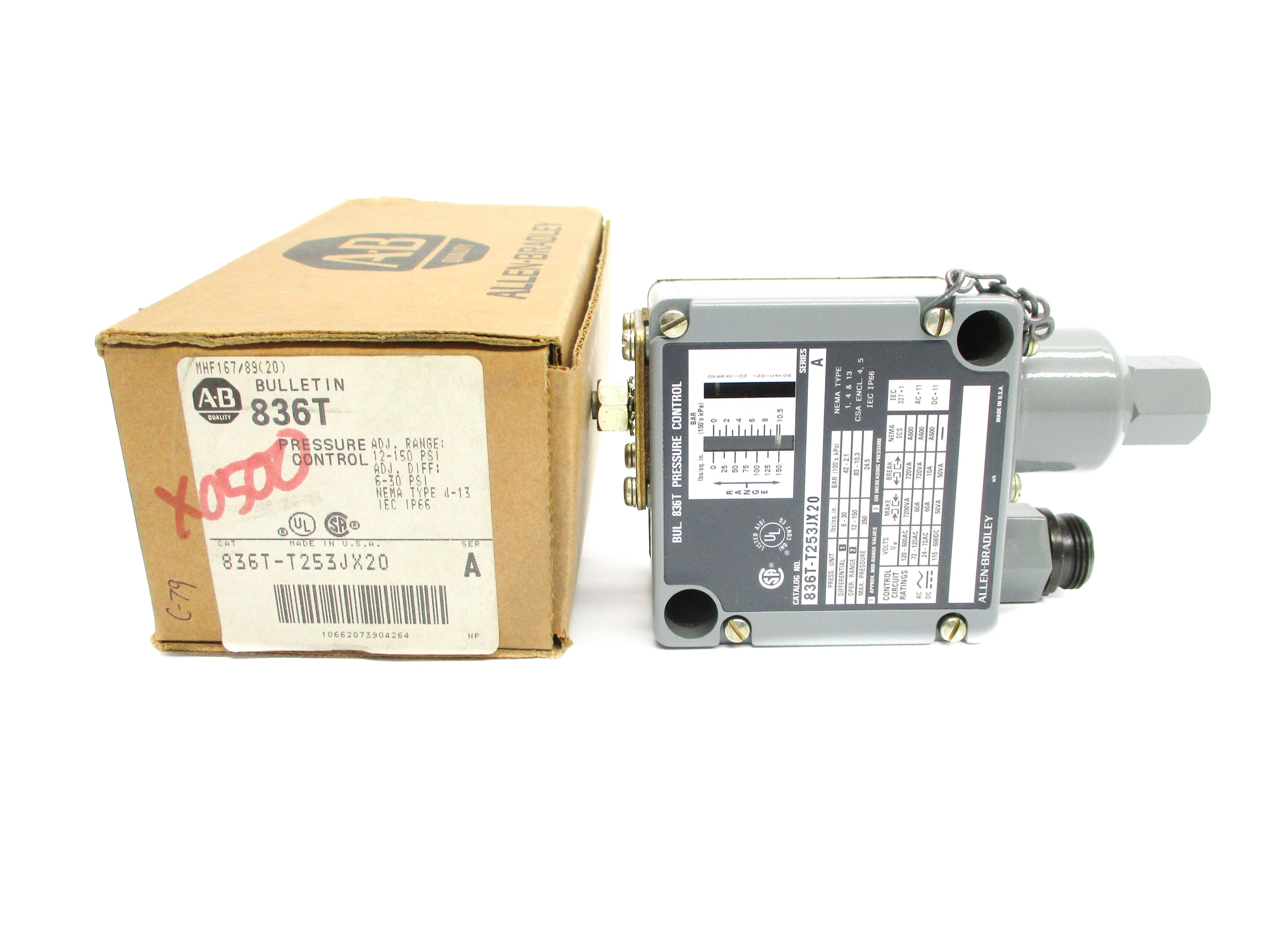 INDUSTRIAL SPARE PART 836T-T253JX20 SER. A 12-150PSI (BR/WH) NSMP