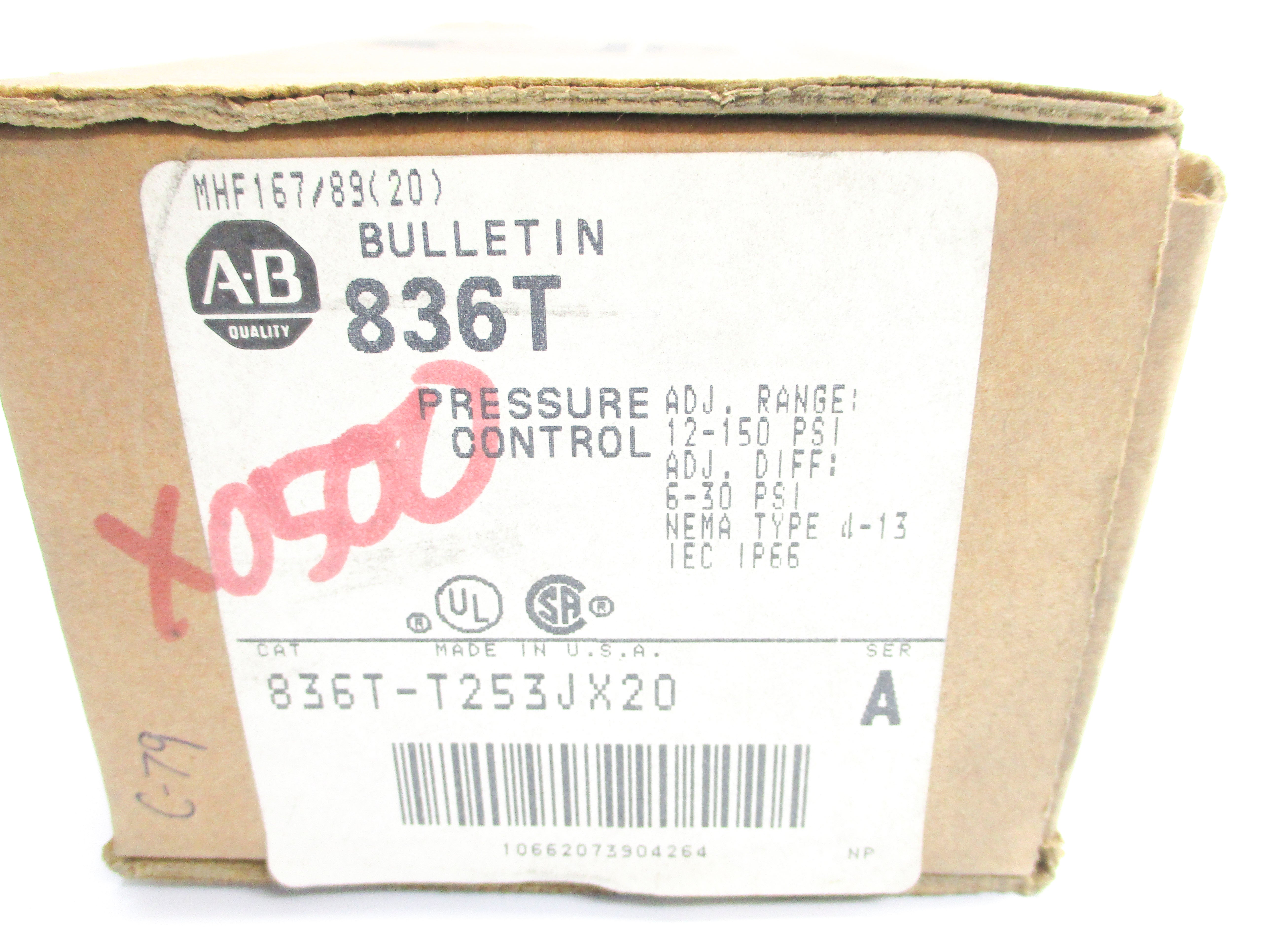 INDUSTRIAL SPARE PART 836T-T253JX20 SER. A 12-150PSI (BR/WH) NSMP