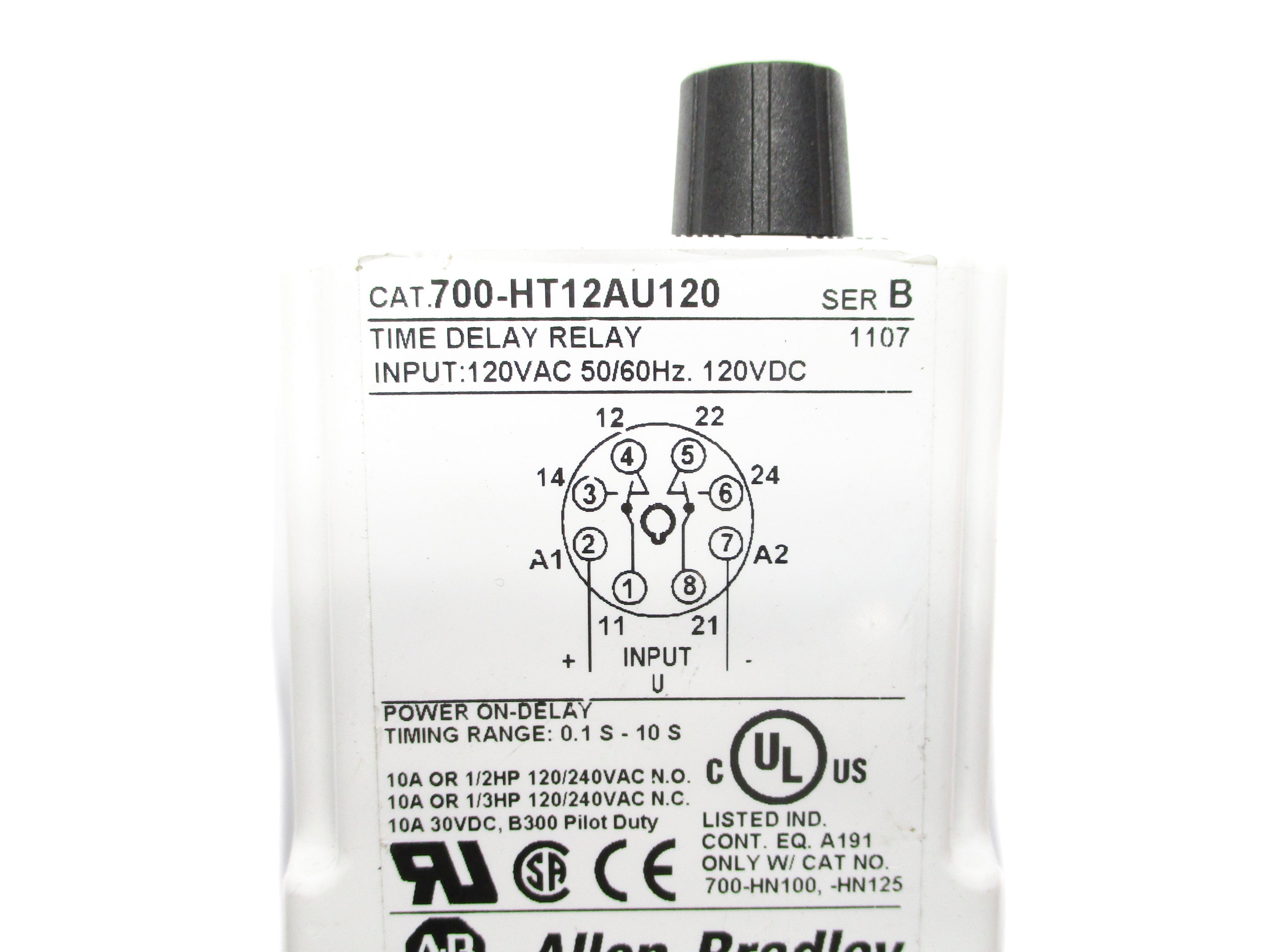 ALLEN BRADLEY 700-HT12AU120 SER. B 120VAC 0.1S-10S UNMP