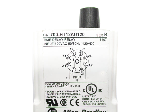 ALLEN BRADLEY 700-HT12AU120 SER. B 120VAC 0.1S-10S UNMP