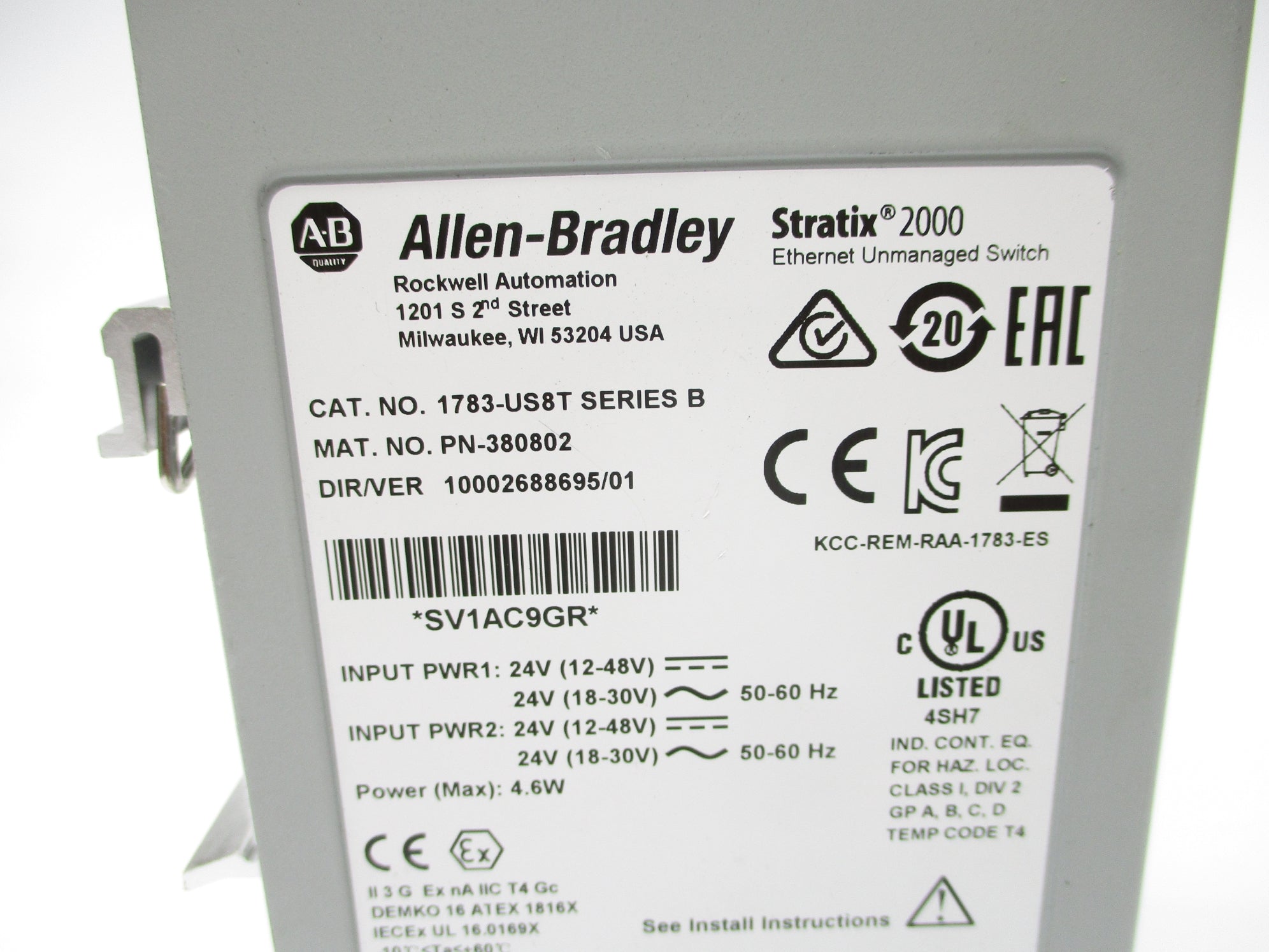 ALLEN BRADLEY 1783-US8T SER. B 24V 0.22A NSNP