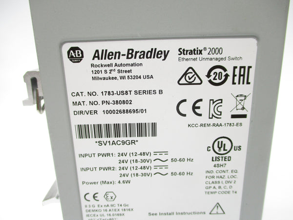 ALLEN BRADLEY 1783-US8T SER. B 24V 0.22A NSNP