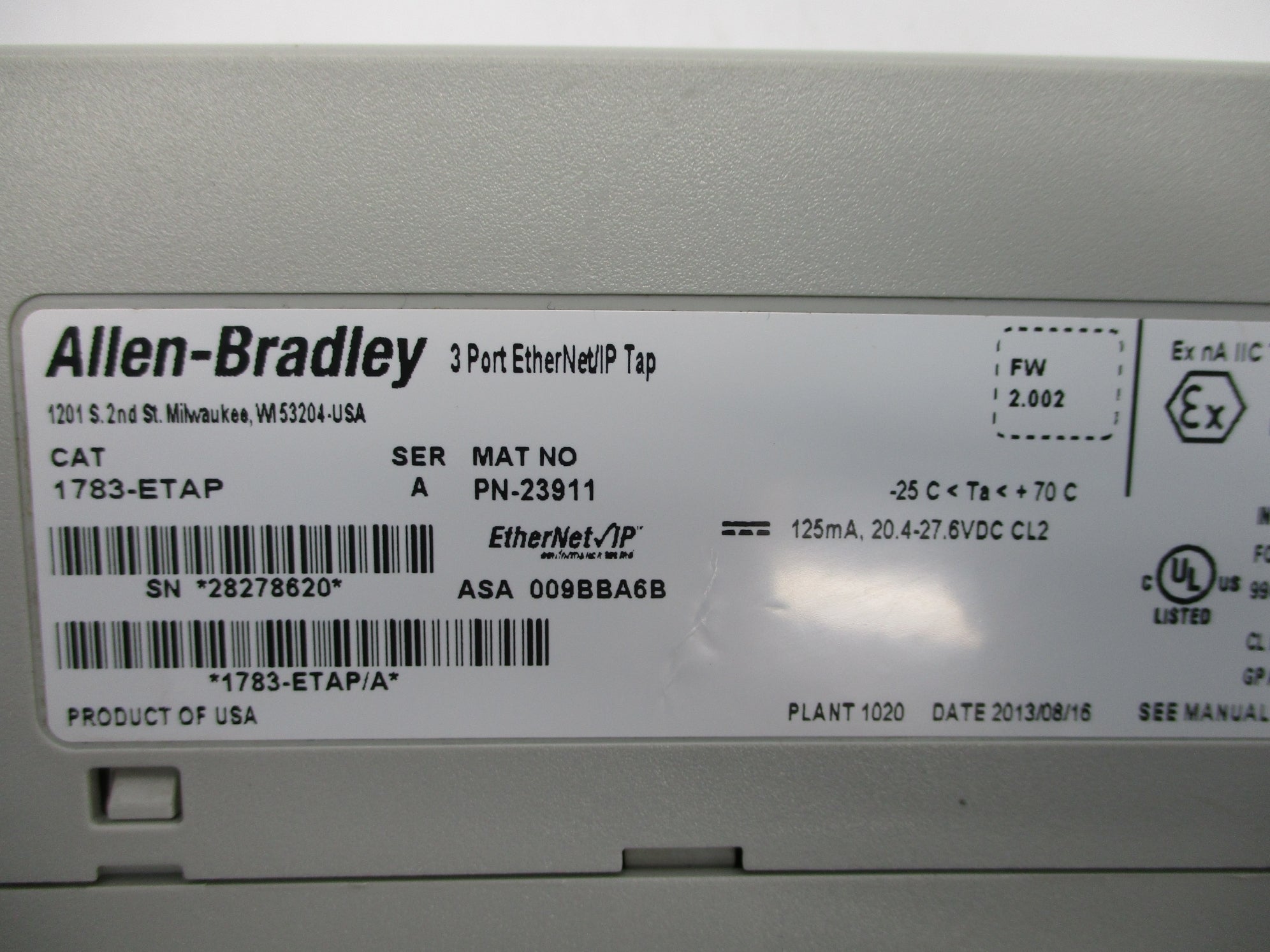 ALLEN BRADLEY 1783-ETAP SER. A F/W 2.002 NSNP