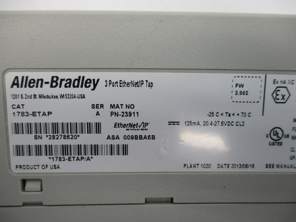 ALLEN BRADLEY 1783-ETAP SER. A F/W 2.002 NSNP