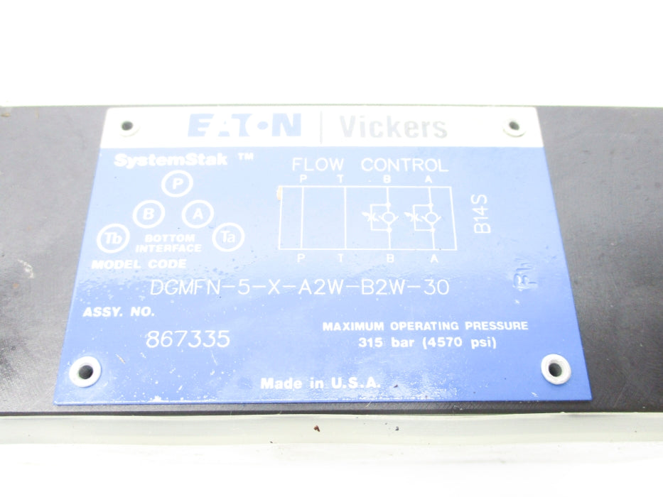 VICKERS DGMFN5XA2WB2W30 867335 4570PSI NSNP