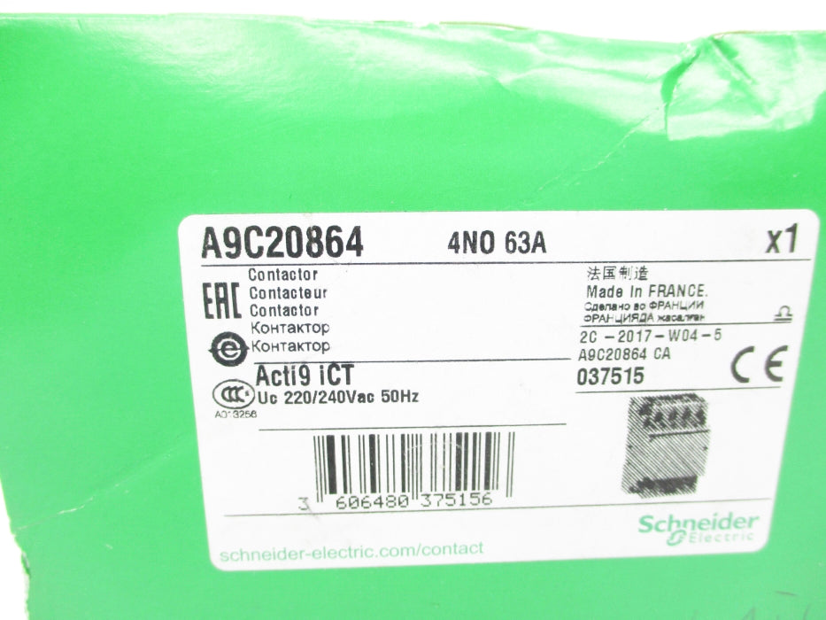 SCHNEIDER ELECTRIC A9C20864 220/240VAC NSMP