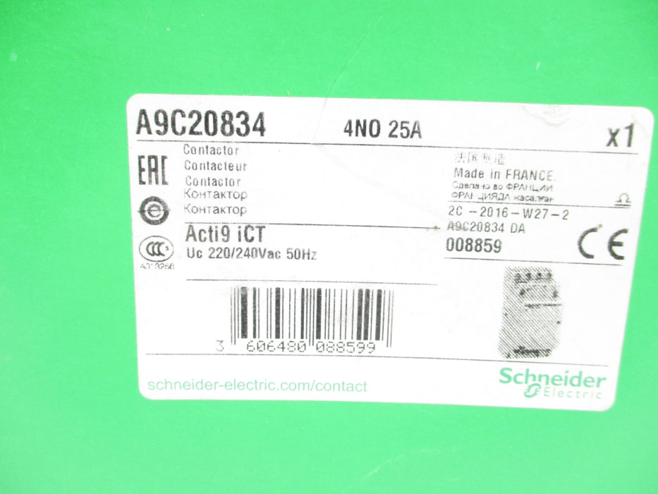 SCHNEIDER ELECTRIC A9C20834 220/240VAC 25A NSMP